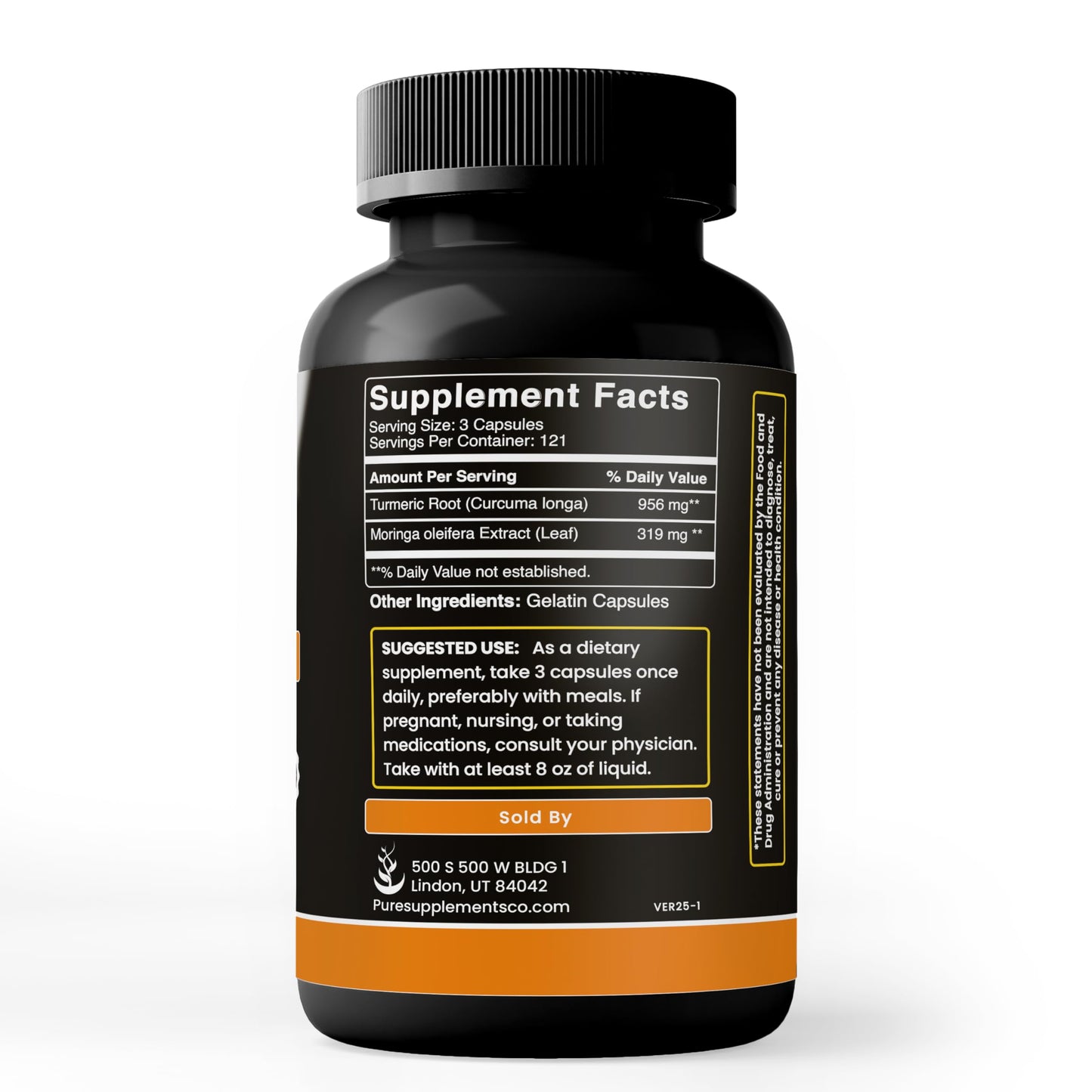 PURE ORIGINAL INGREDIENTS Turmeric & Moringa Capsules 365