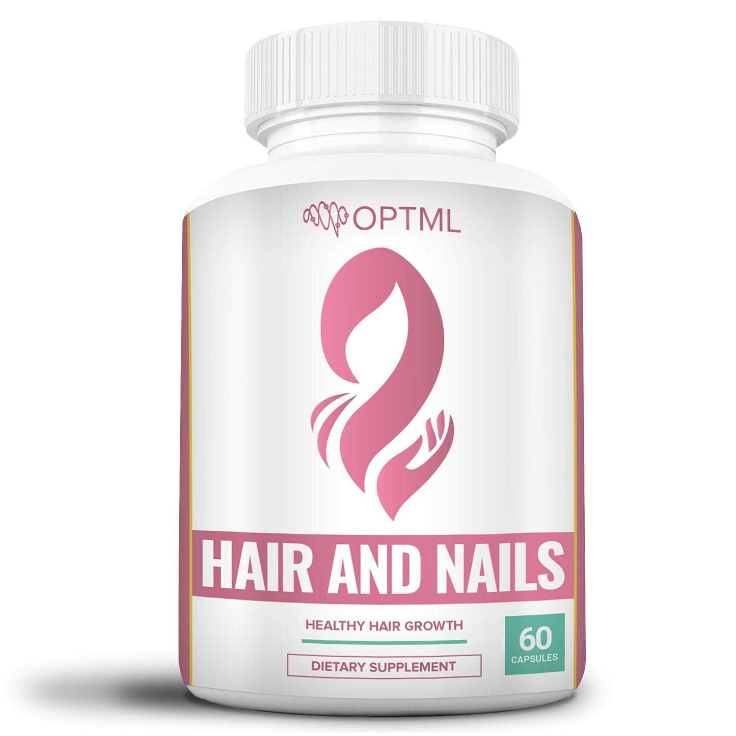 OPTML Hair and Nail Vitamins for Hair Growth and Thickness, Biotin-Infused Hair Pills, 60 Capsules