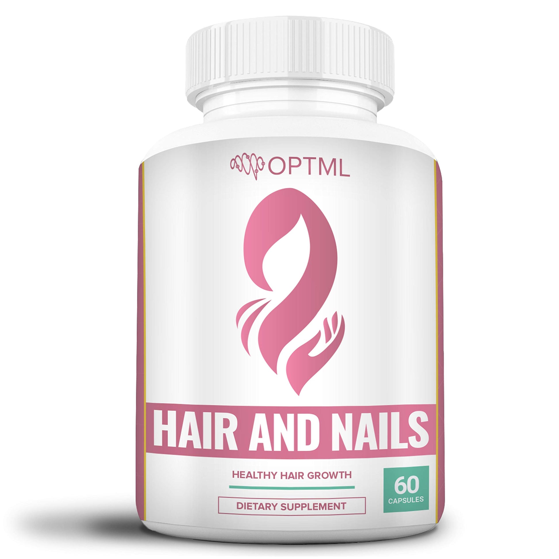 OPTML Hair and Nail Vitamins for Hair Growth and Thickness, Biotin-Infused Hair Pills, 60 Capsules