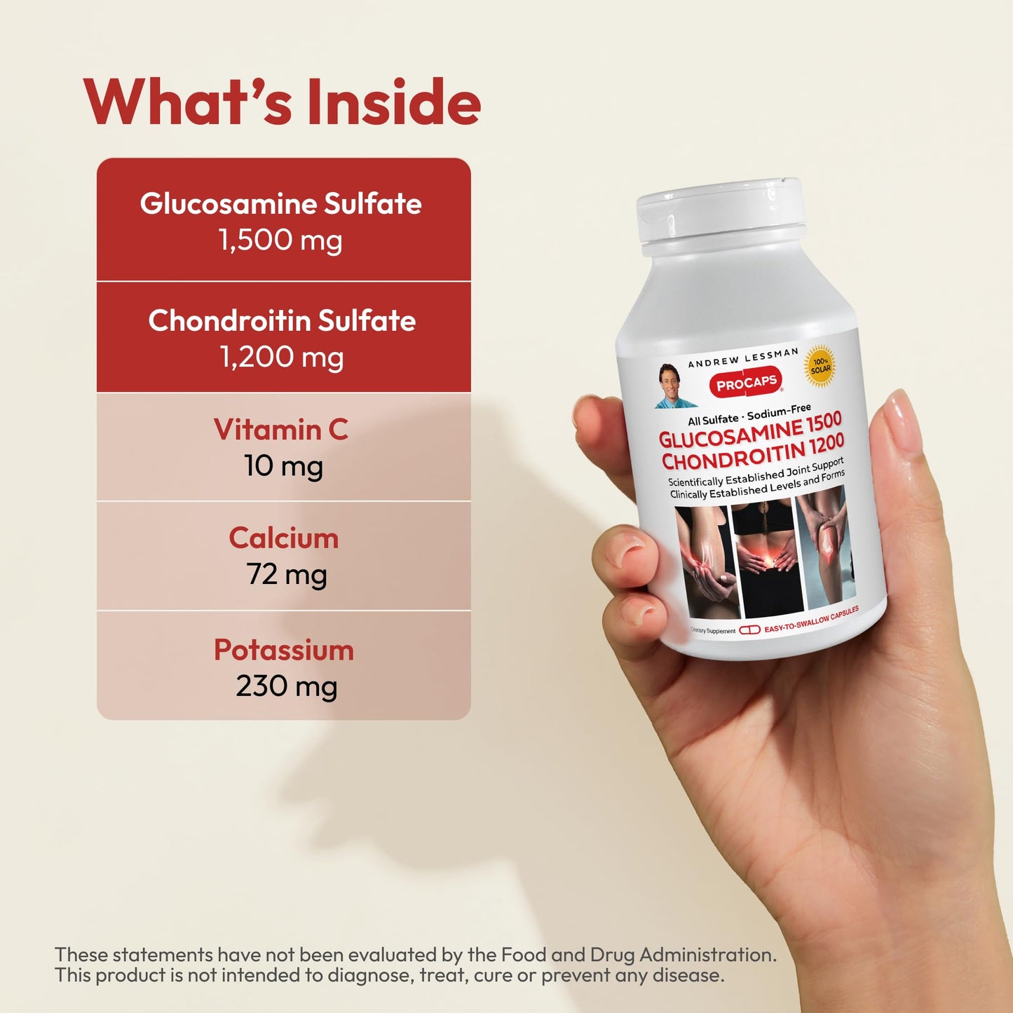ANDREW LESSMAN Glucosamine 1500 Chondroitin 1200-600 Capsules, 600 Count