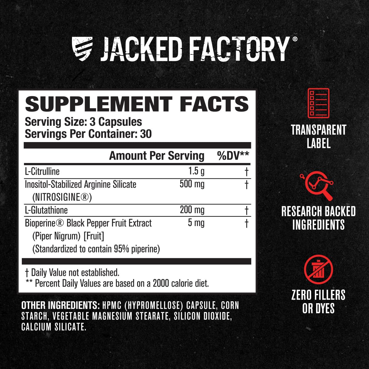 Jacked Factory N.O. XT Nitric Oxide Supplement Capsule 90 Count