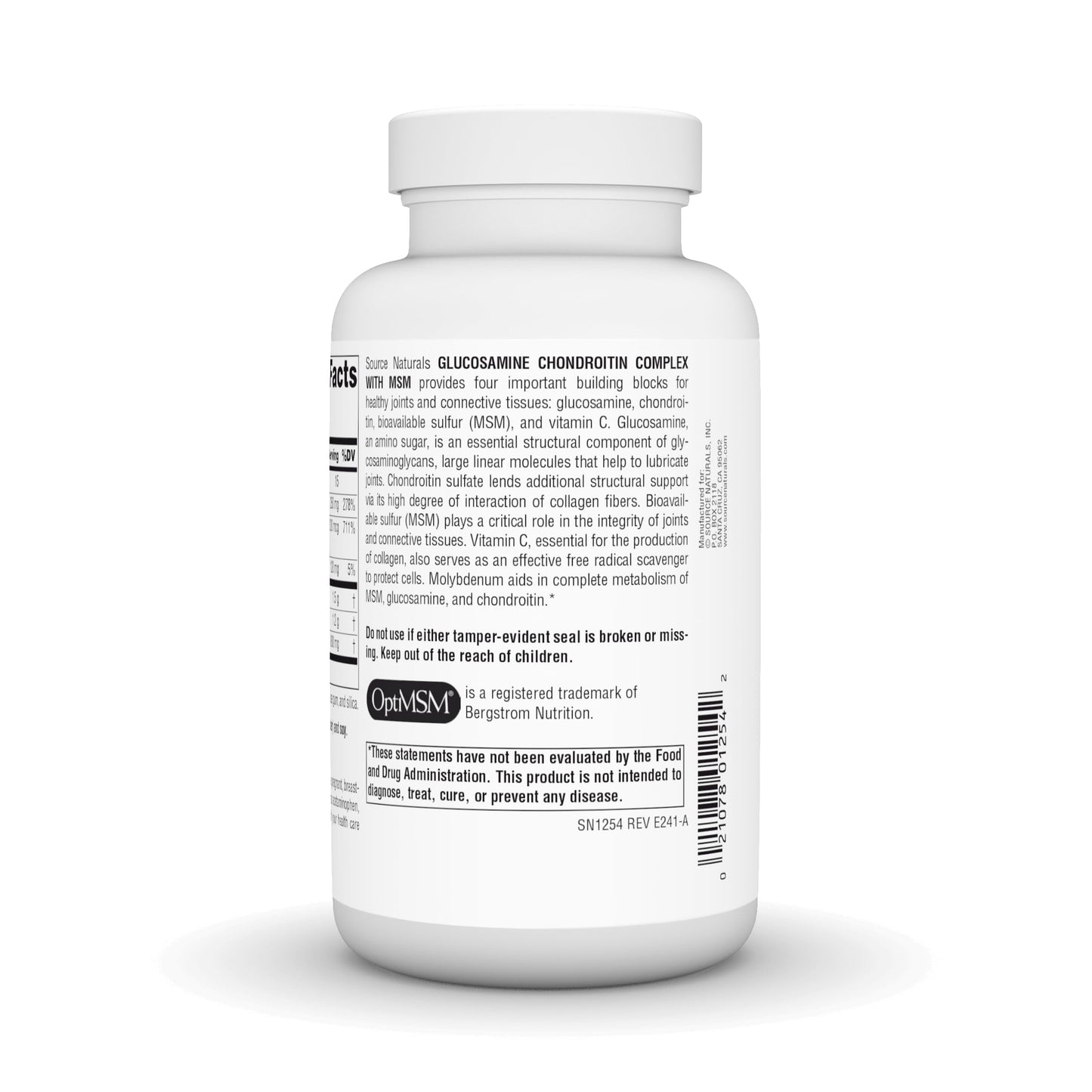 Source Naturals Glucosamine Chondroitin Complex with MSM Tablet, 120 Tablets