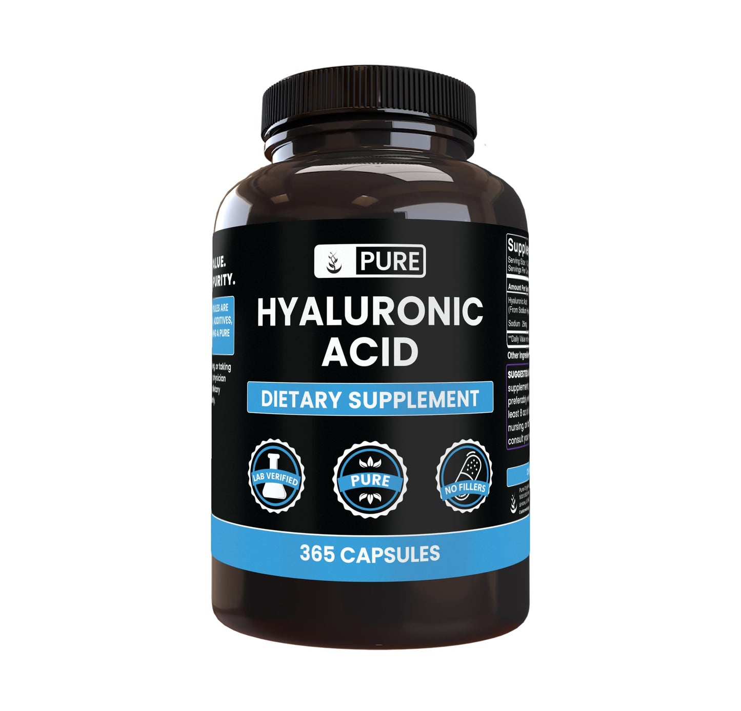 Pure Original Ingredients Hyaluronic Acid Capsules 365 Capsules