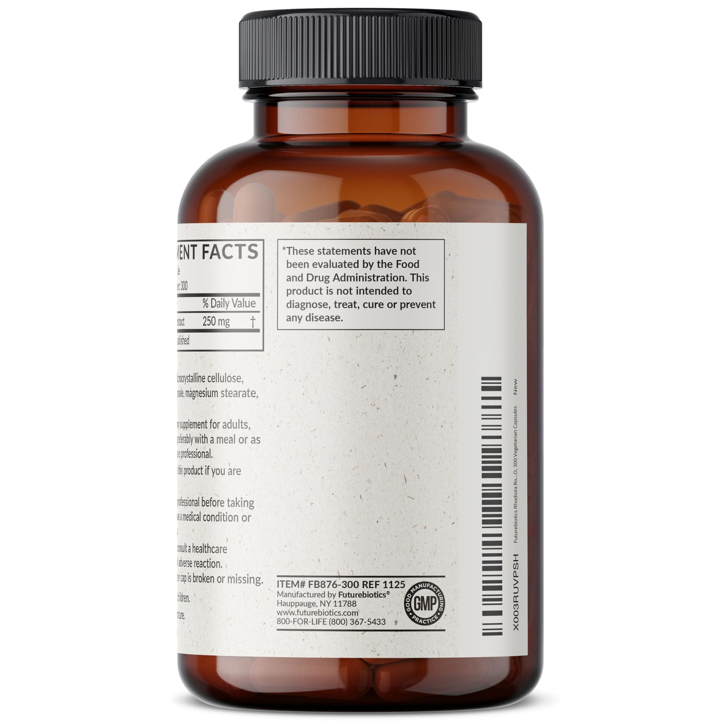 Futurebiotics Rhodiola Rosea Powder Adaptogenic Herb Vegetarian Capsules, 300 Count