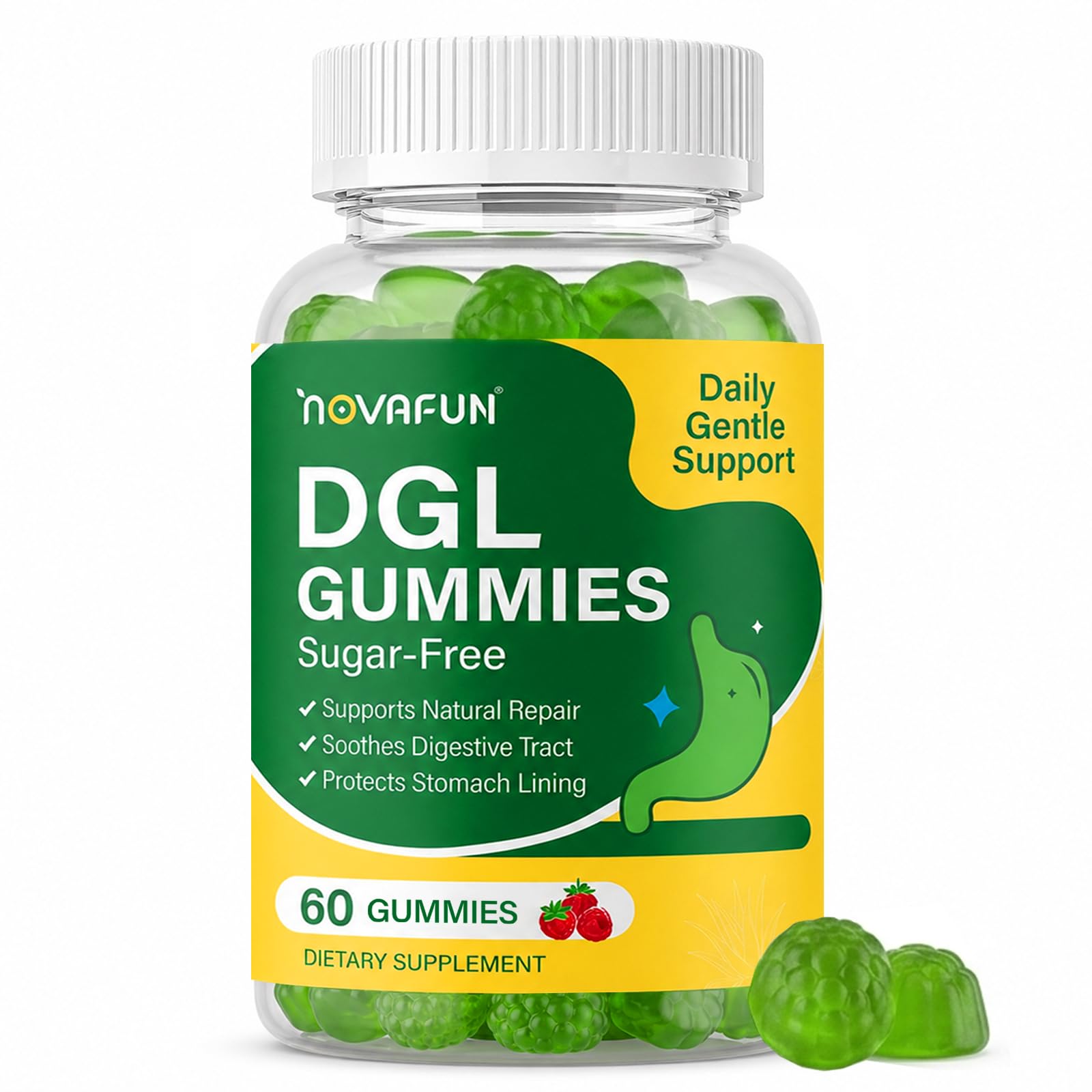 Novafun DGL Gummies Deglycyrrhizinated Licorice Supplement, 60 Count