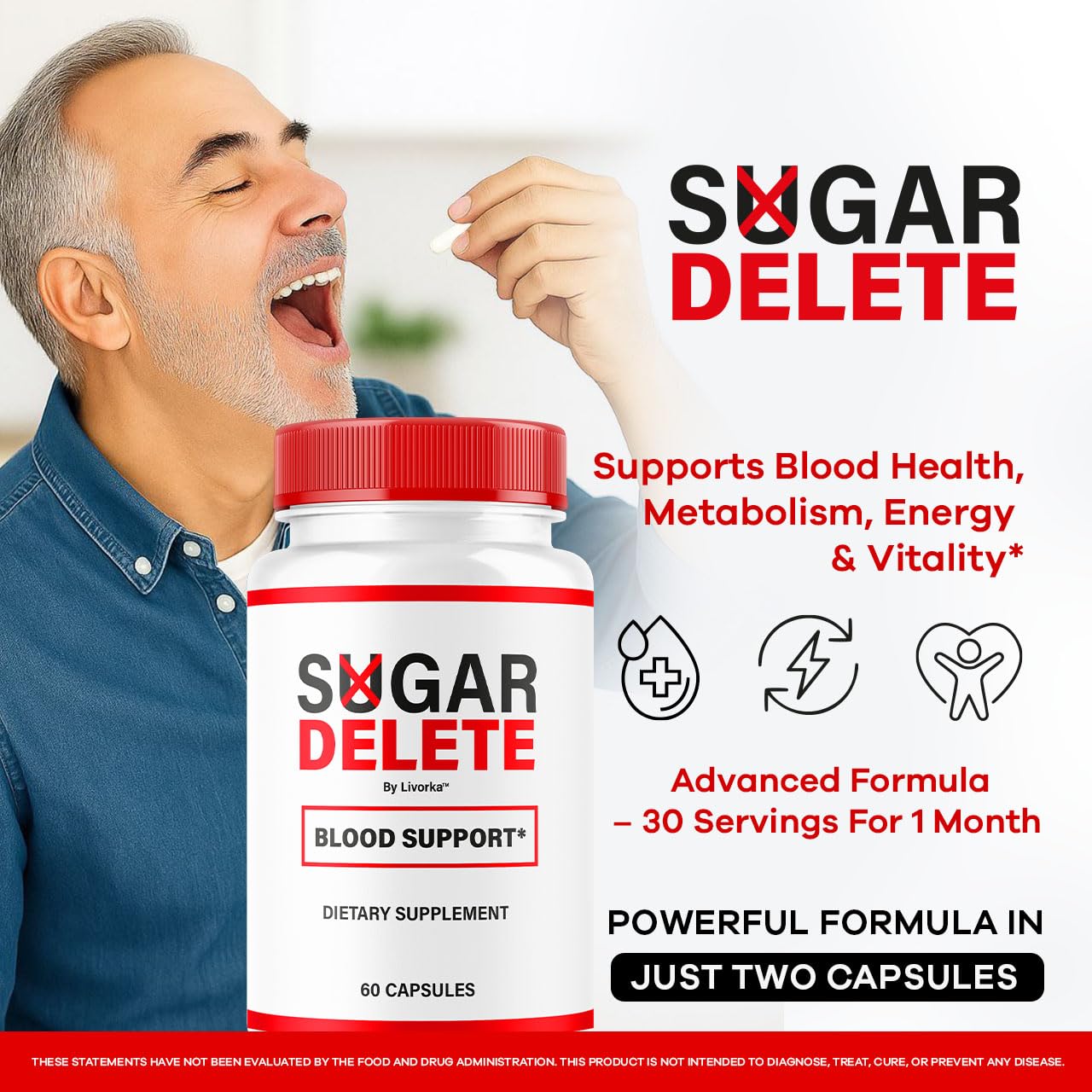 LIVORKA Sugar Delete Capsules, 300 Capsules
