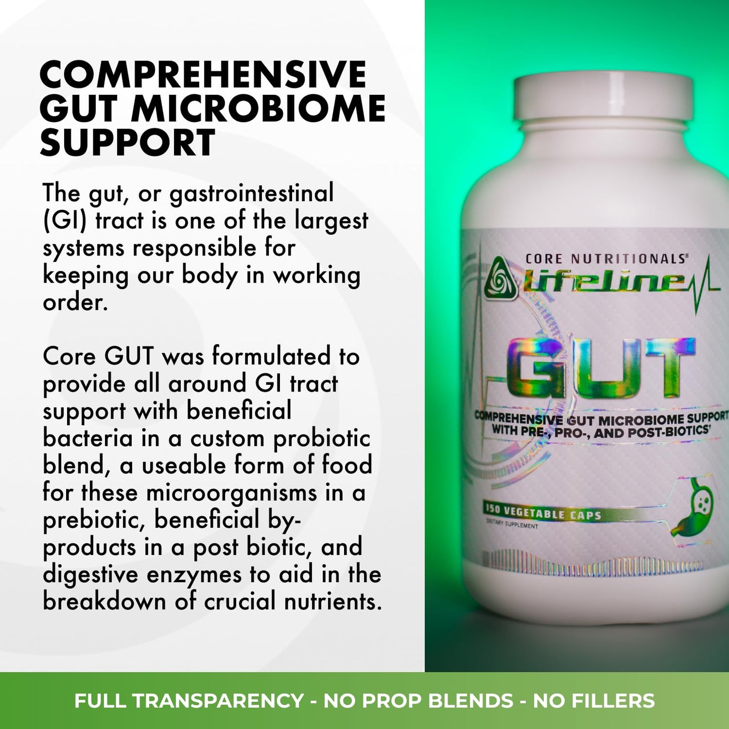 Core Nutritionals Lifeline Gut Supplement Capsule, 150 Capsules
