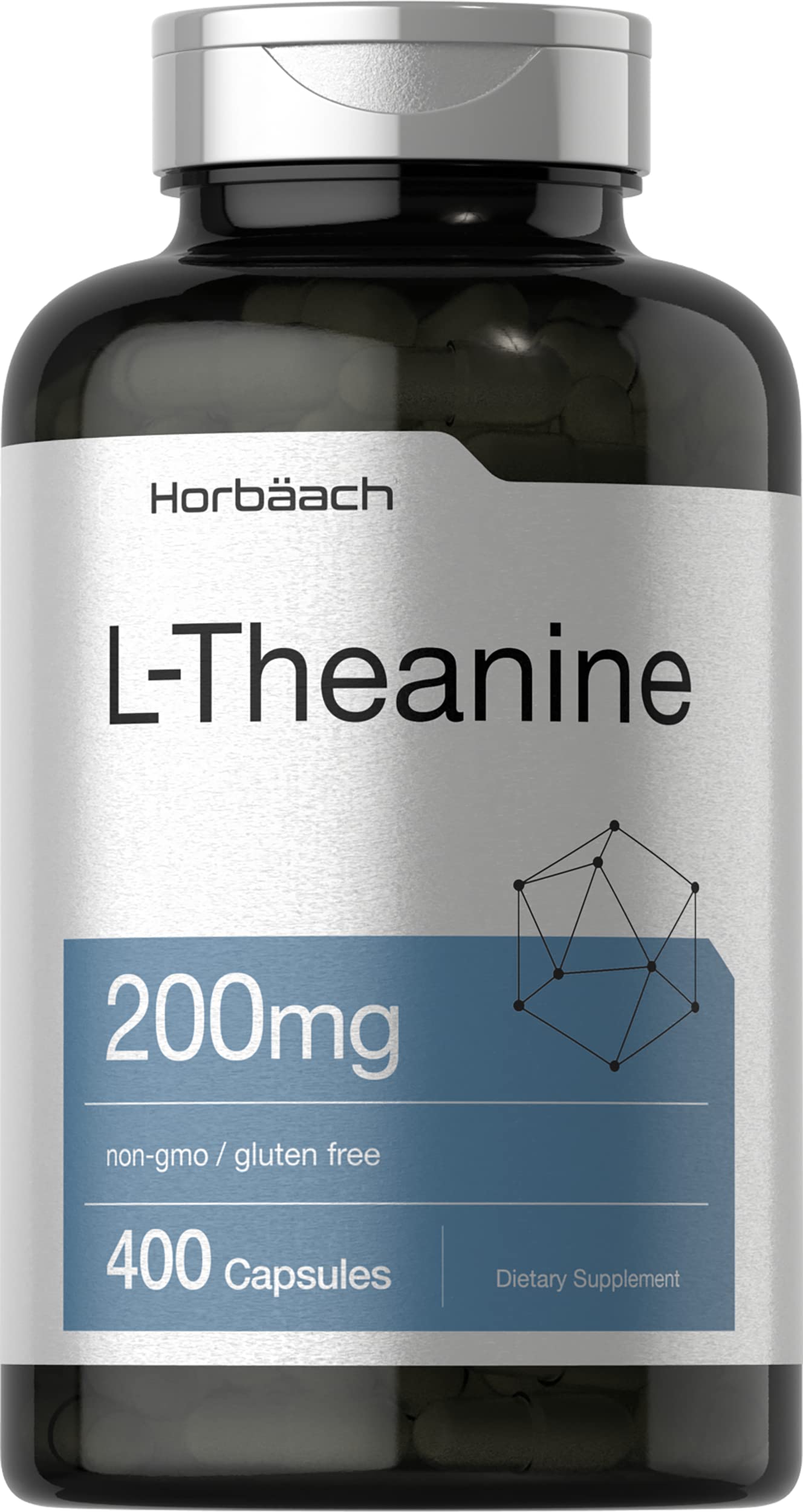 Horbäach L-Theanine 200mg Capsules, 400 Count