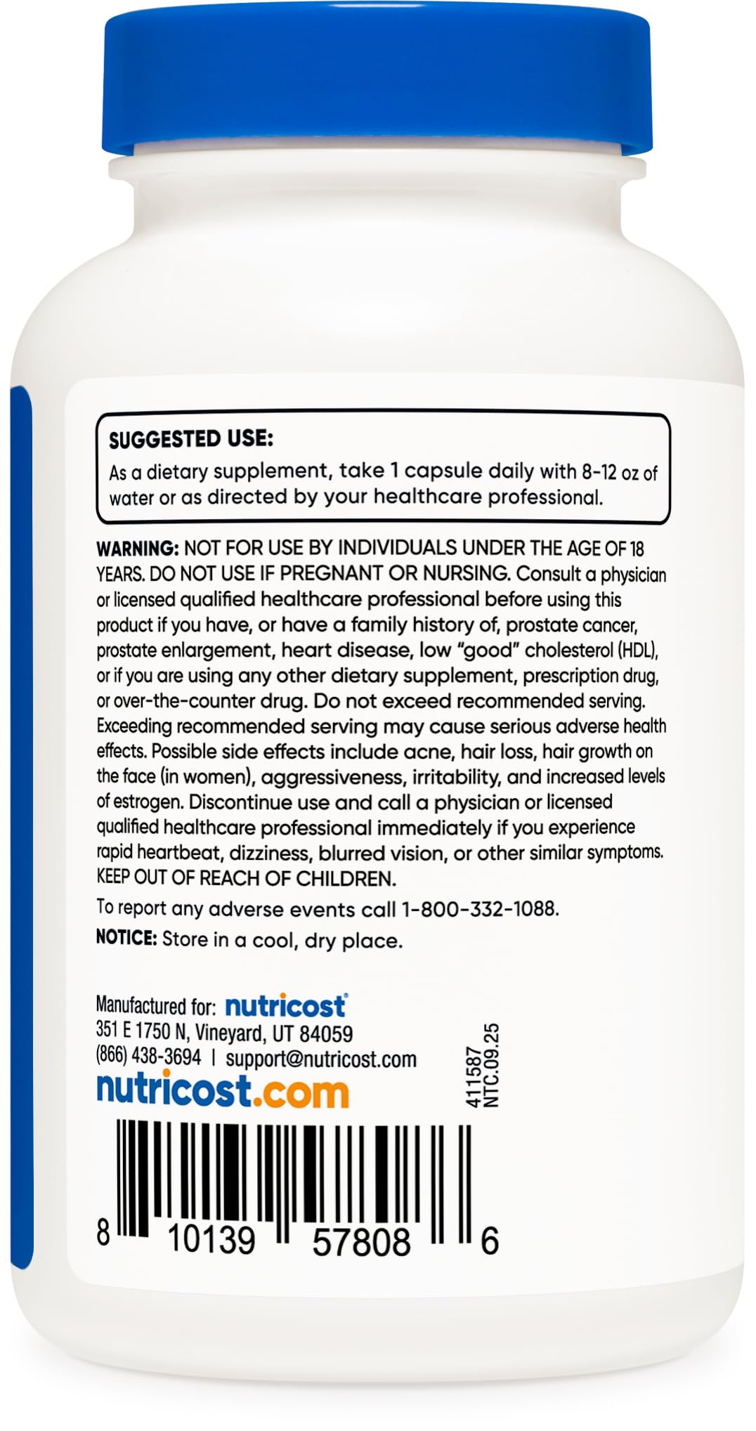 Nutricost DHEA 10mg Capsule, 240 Capsules