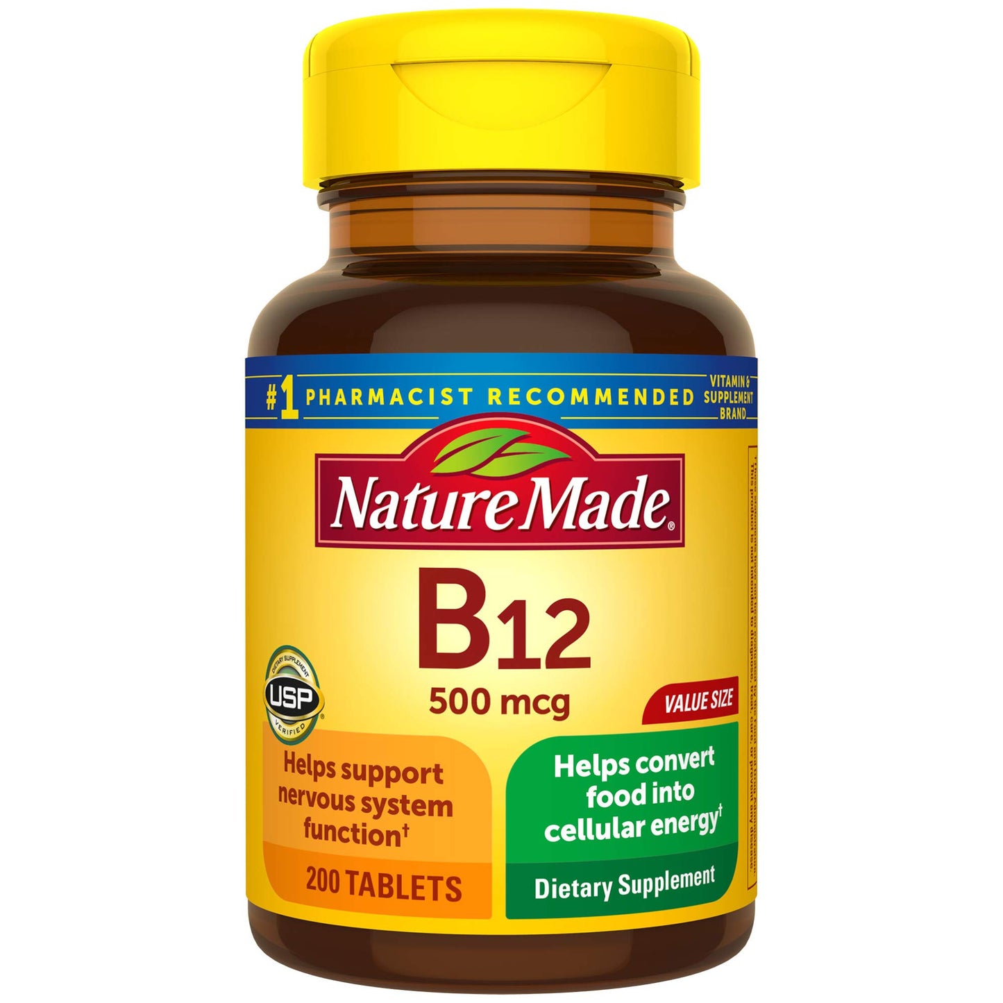 Nature Made Vitamin B12 500 mcg Tablets, 200 Count