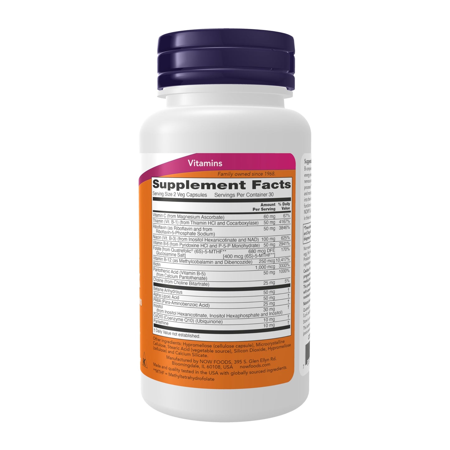 NOW Foods Co-Enzyme B Complex with Alpha Lipoic Acid and CoQ10, 60 Veg Capsules