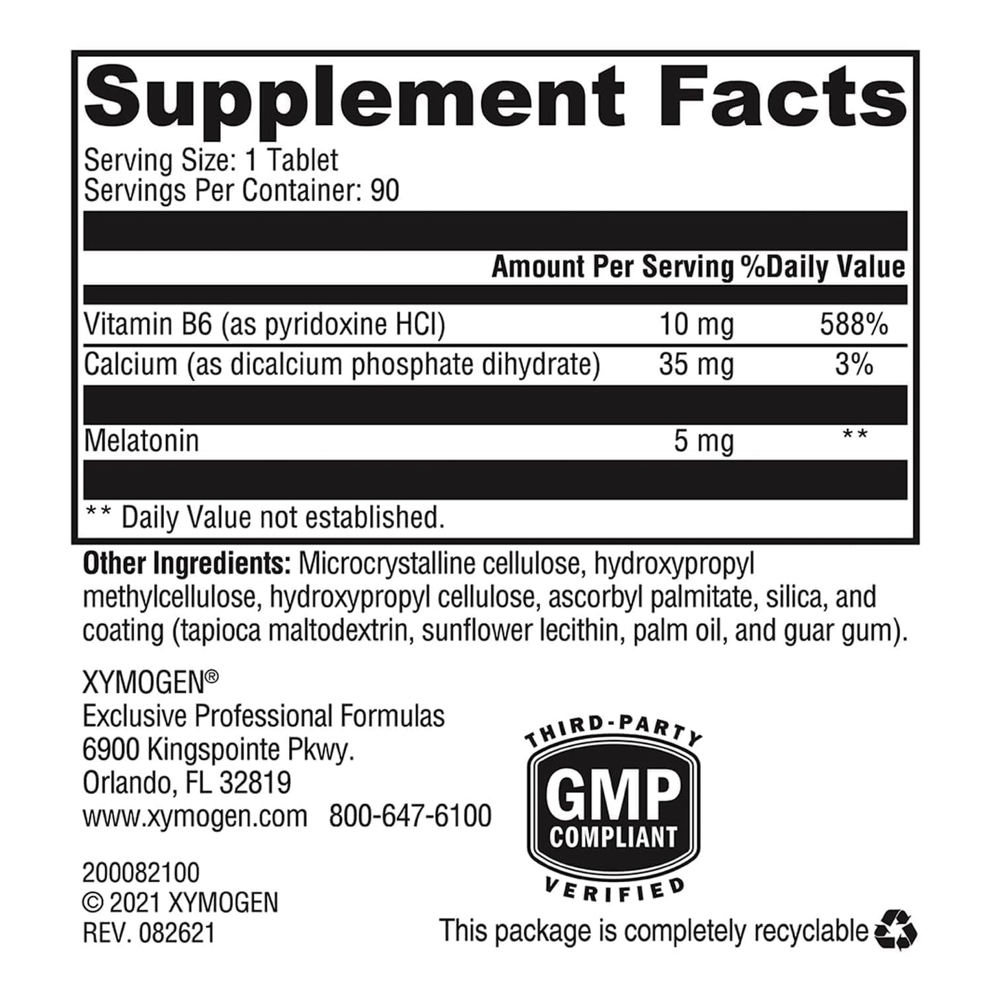 XYMOGEN Melatonin CR 5 mg Extended Release, 90 Tablets