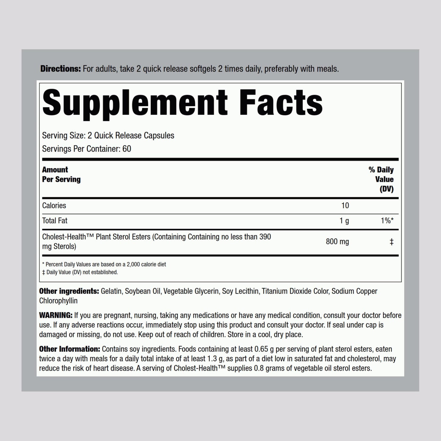 Piping Rock Cholesterol Health Supplement Softgels 120