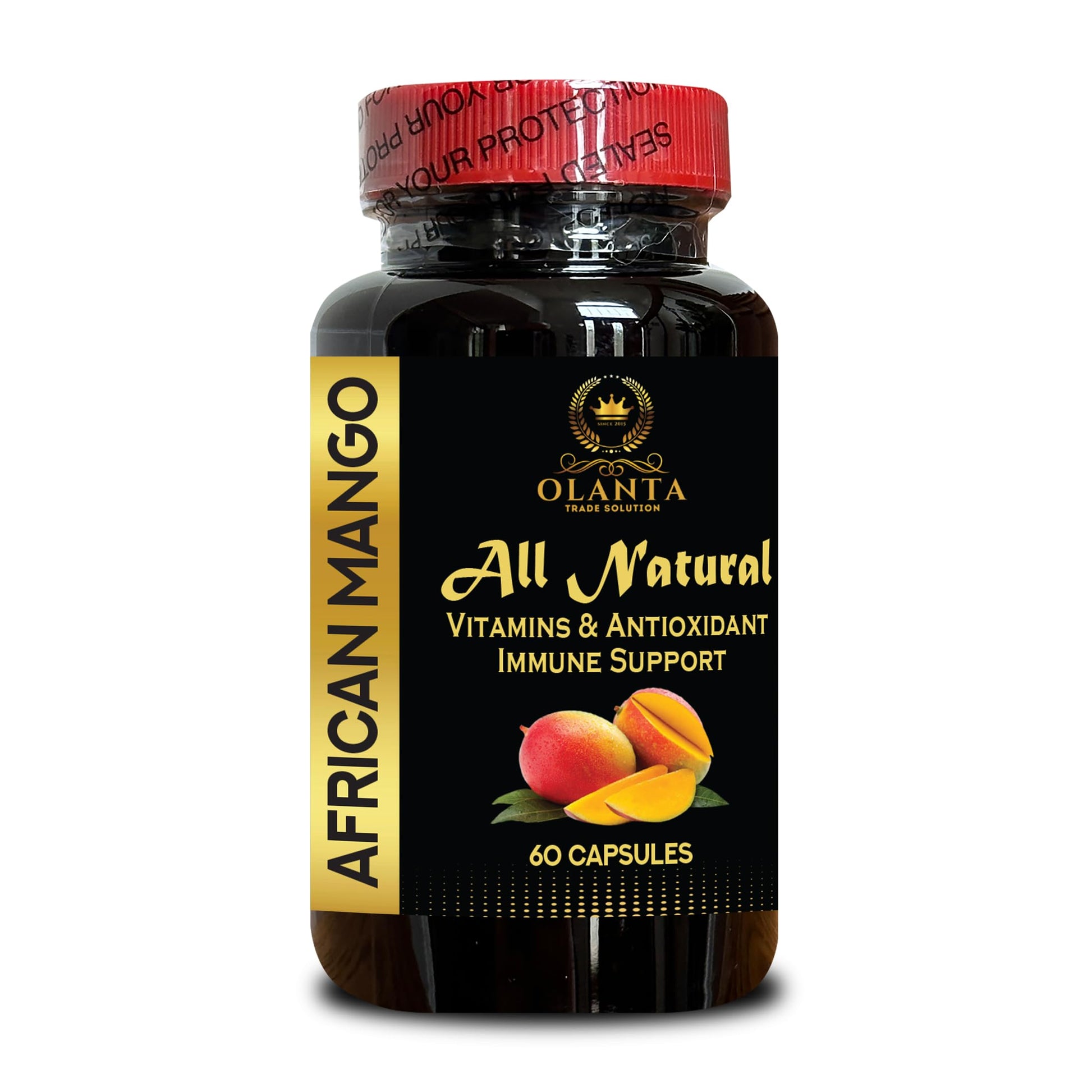 OLANTA TRADE SOLUTION African Mango Supplement 1500mg – Pure Irvingia Gabonensis Extract, Vegan Capsules, High-Strength, Supports General Well-Being & Energy, Non-GMO, 60 Capsules