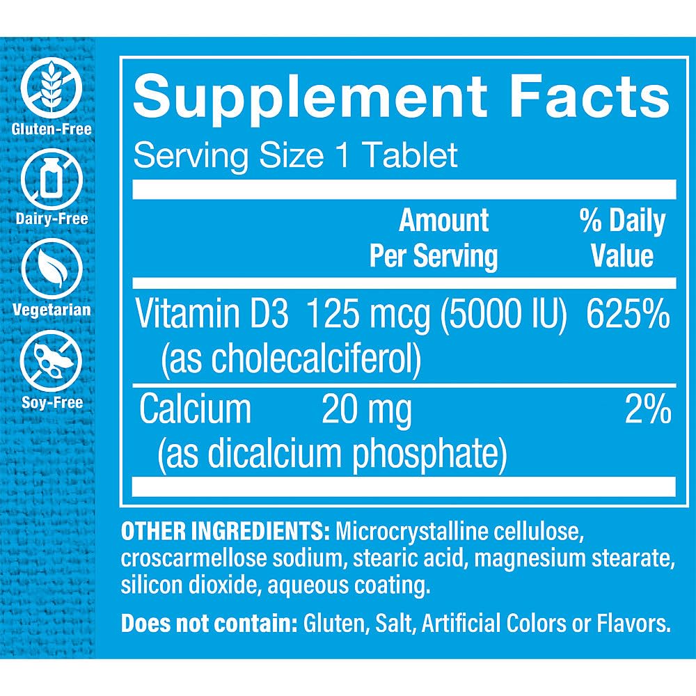 The Vitamin Shoppe Vitamin D3 5000IU Tablet 120