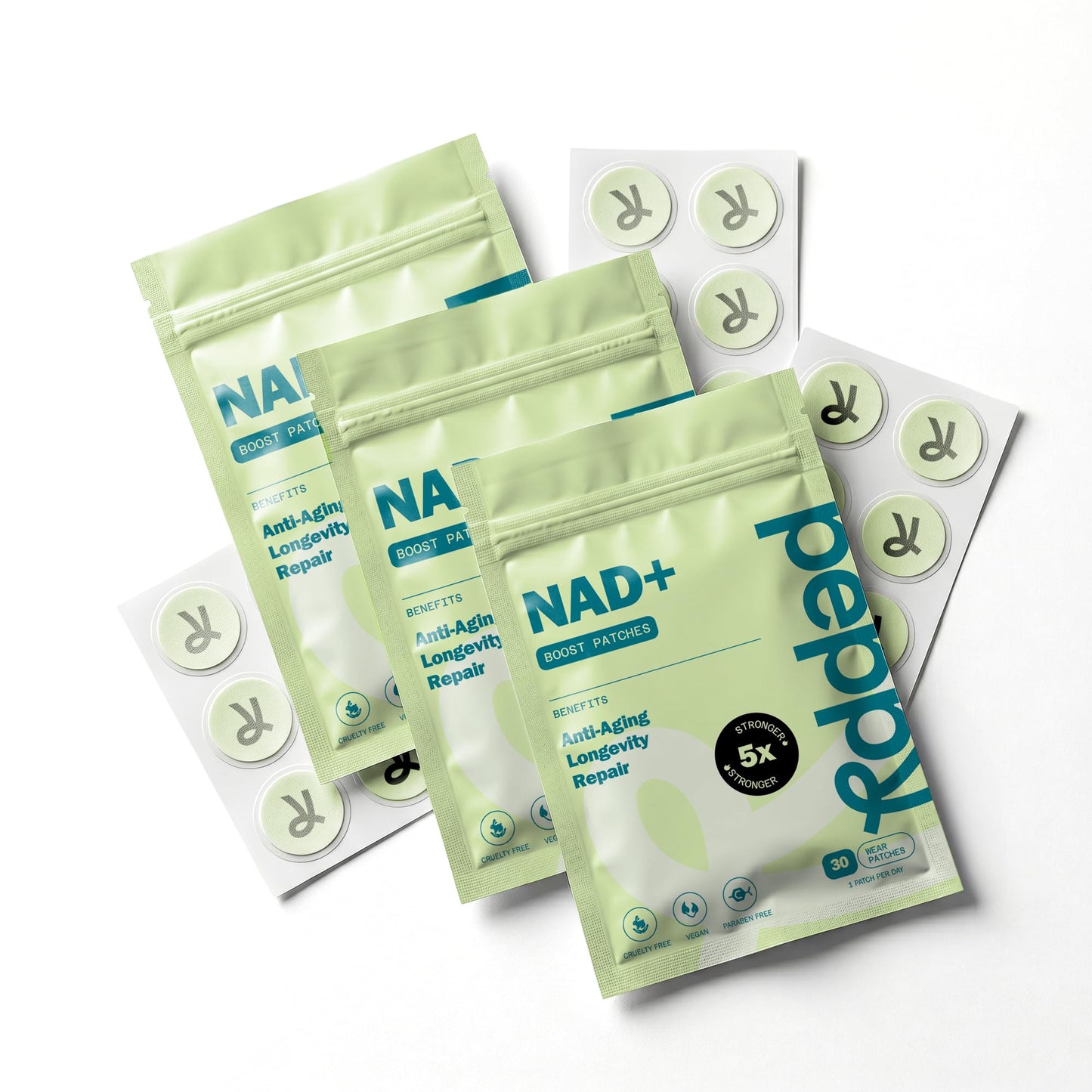 Peppy NAD+ Patches for Women & Men, Energy Patches for Daily Vitality & Focus, Advanced Time Release 8–12 Hour Wellness Support, Premium Vegan Transdermal Patch System Capsule 90