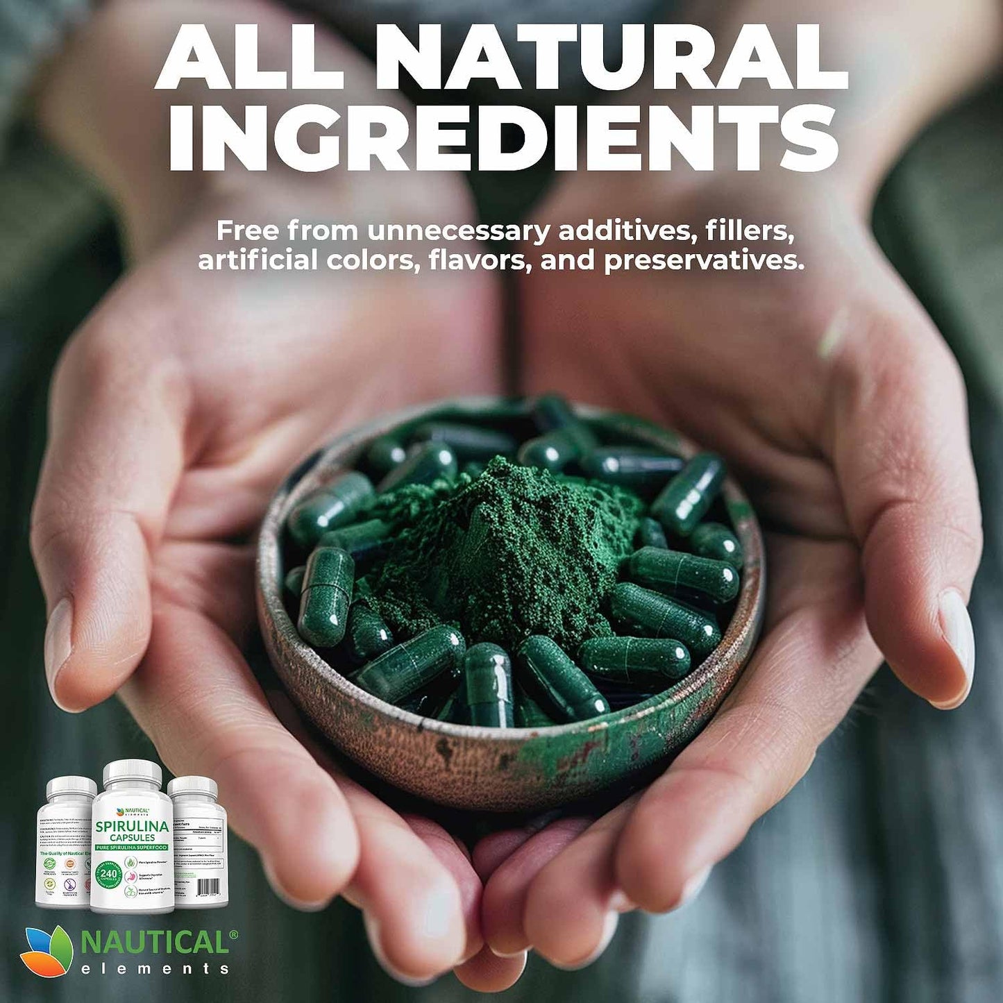 Nautical Elements Spirulina Capsules, 240 Capsules