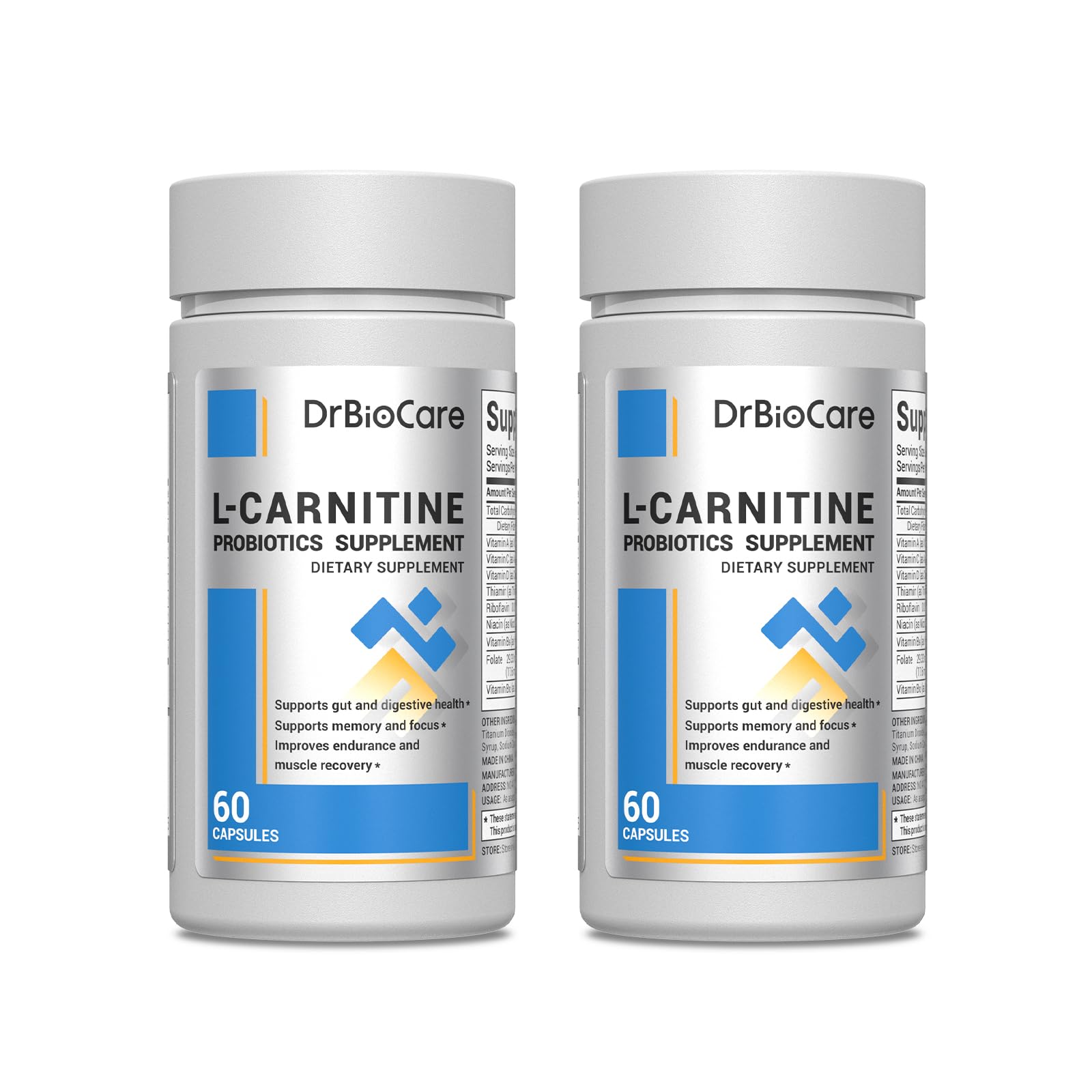 DrBioCare L-Carnitine Probiotics Supplement 120 Capsules