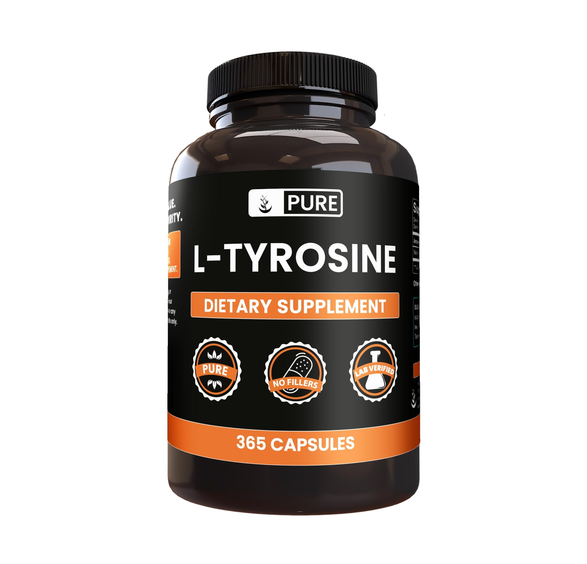 PURE ORIGINAL INGREDIENTS L-Tyrosine Capsules, 365 Count