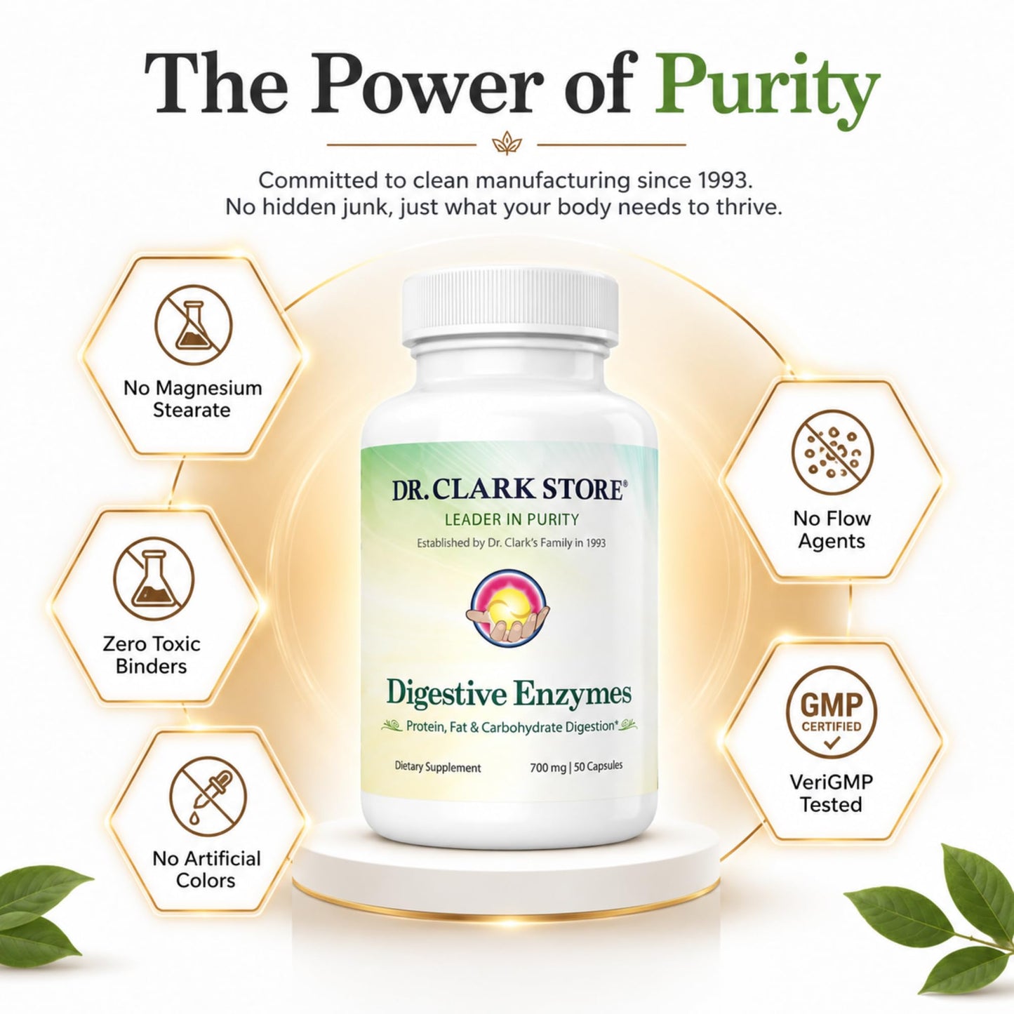 Dr Clark Store Digestive Enzymes Supplement Capsule 50 Count