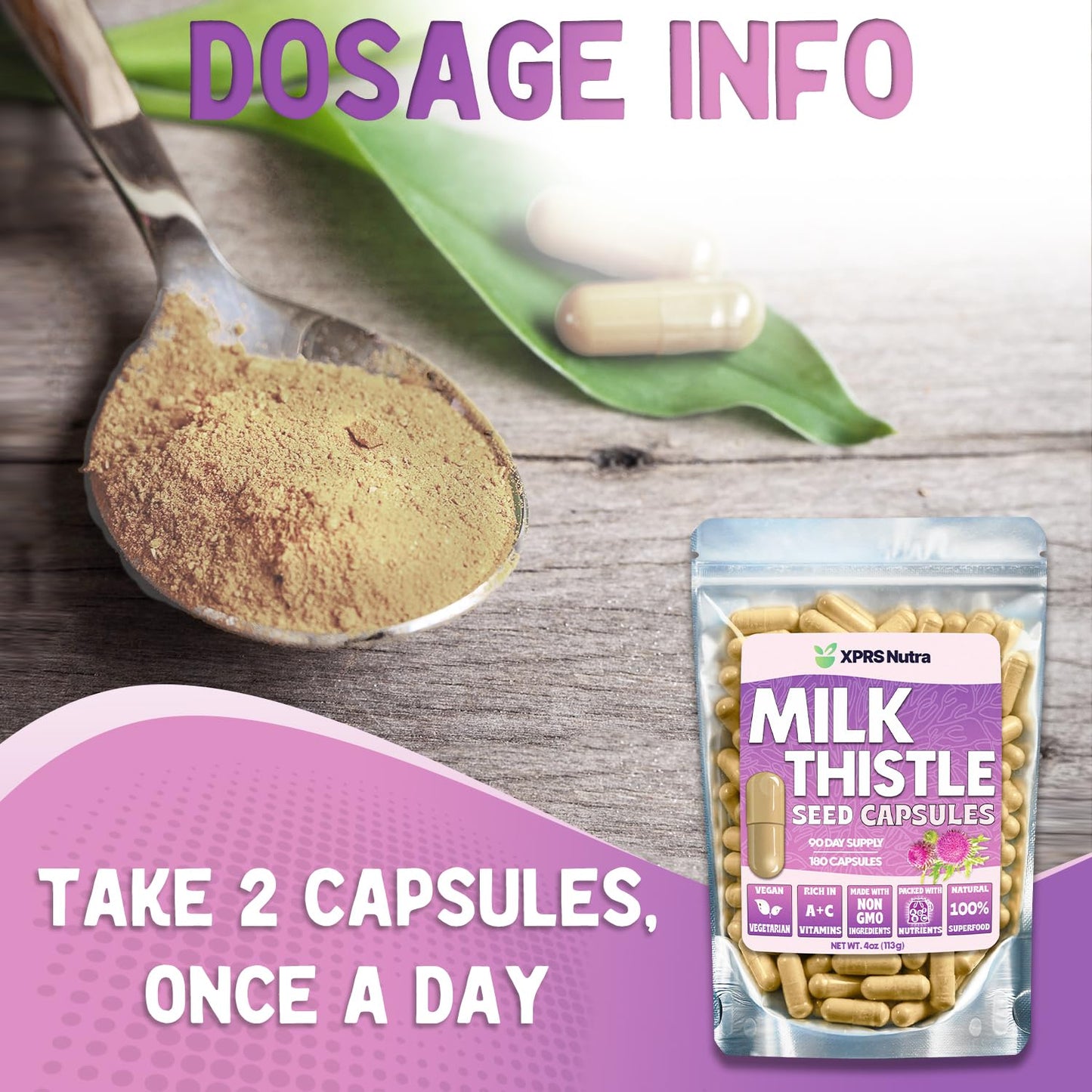XPRS Nutra Milk Thistle Seed Capsules, 180 Capsules