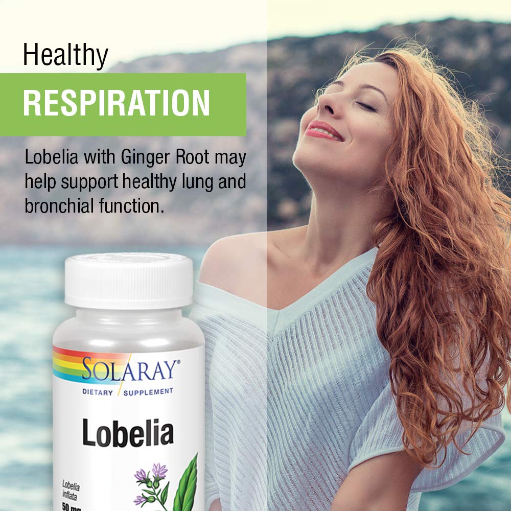 SOLARAY Lobelia Aerial 50mg Capsules, 100 Count