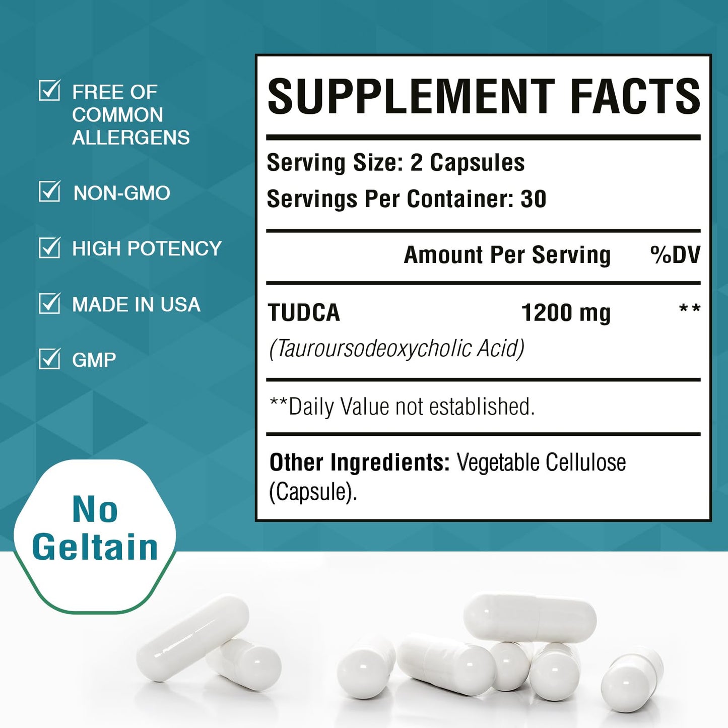 Zingicin TUDCA Supplement 1200mg Capsule, 120 Veggie Capsules