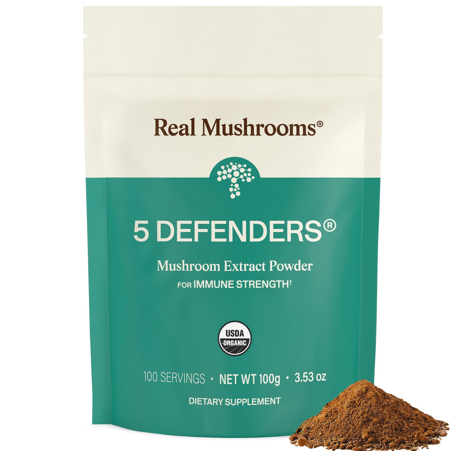 Real Mushrooms 5 Defenders Mushroom Complex Powder 3.53 oz