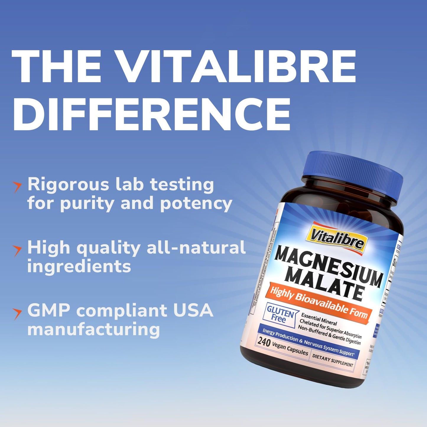 Vitalibre Magnesium Malate Capsules 240 Count