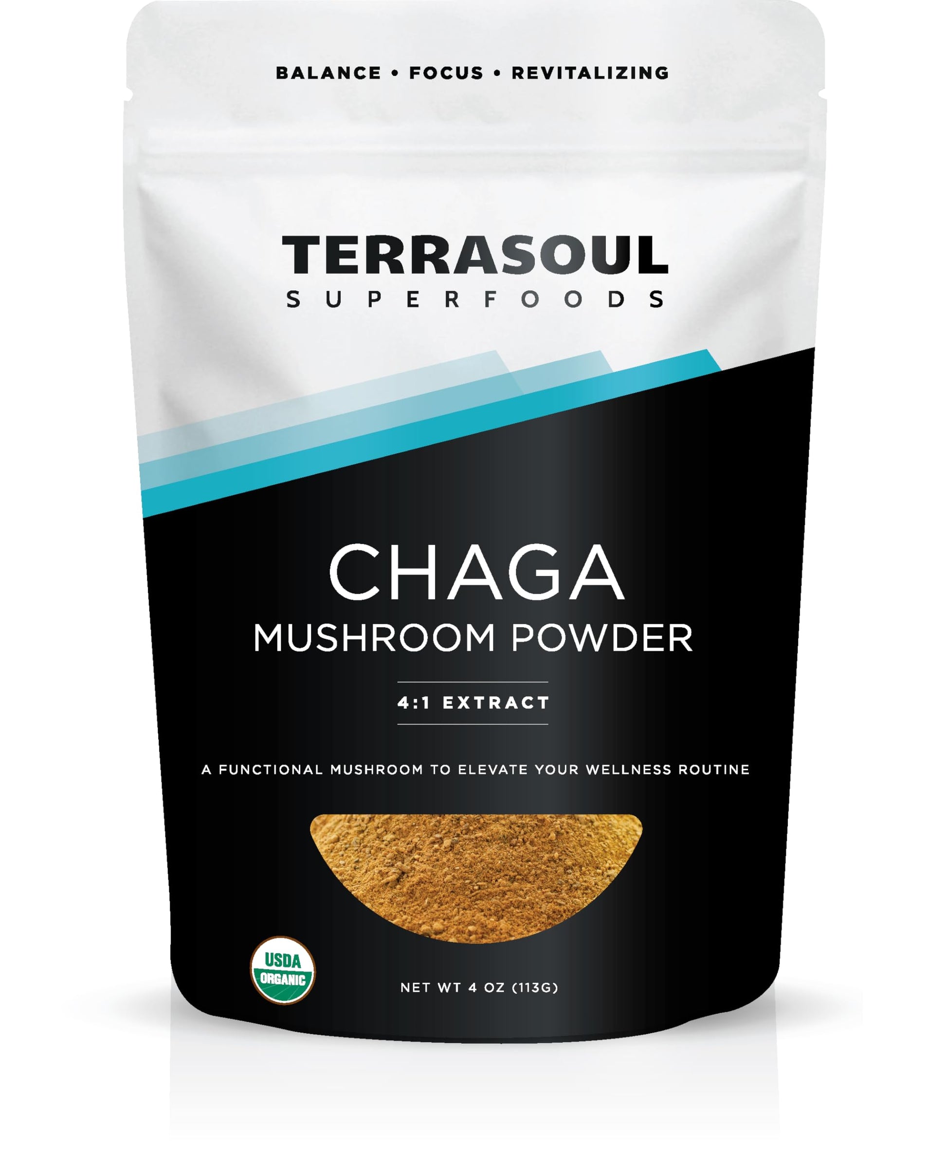 Terrasoul Superfoods Organic Chaga Extract Powder, 4 oz