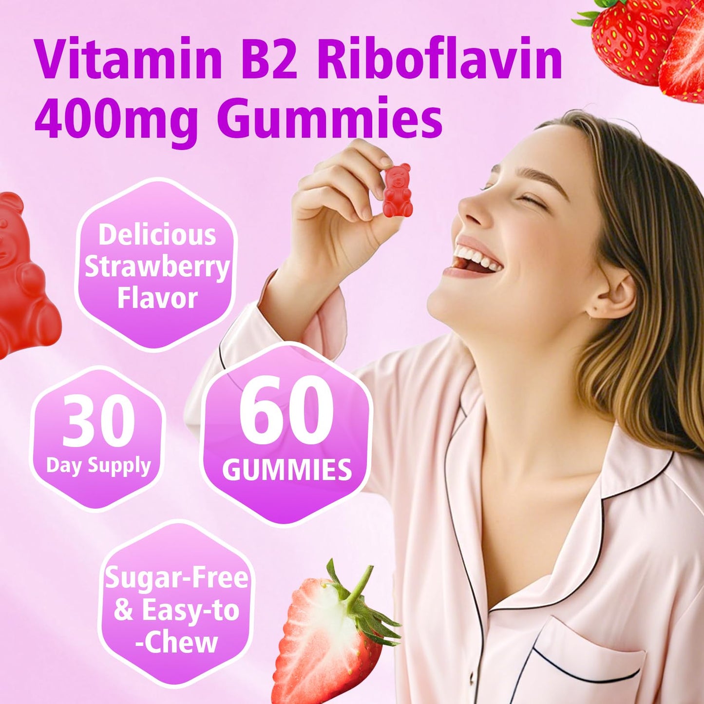 Saajoor Vitamin B2 Gummies, 2-Pack