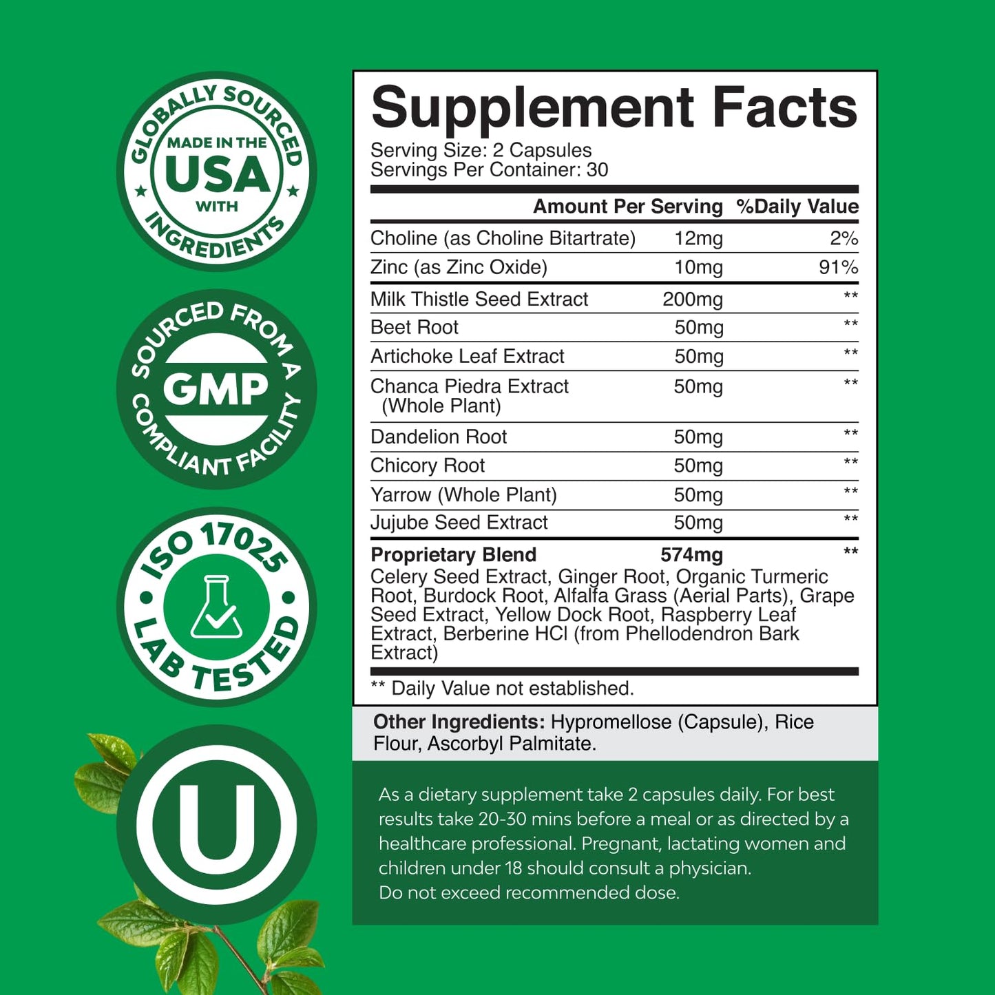Natures Craft Milk Thistle Liver Support Supplement Capsule 60 Count