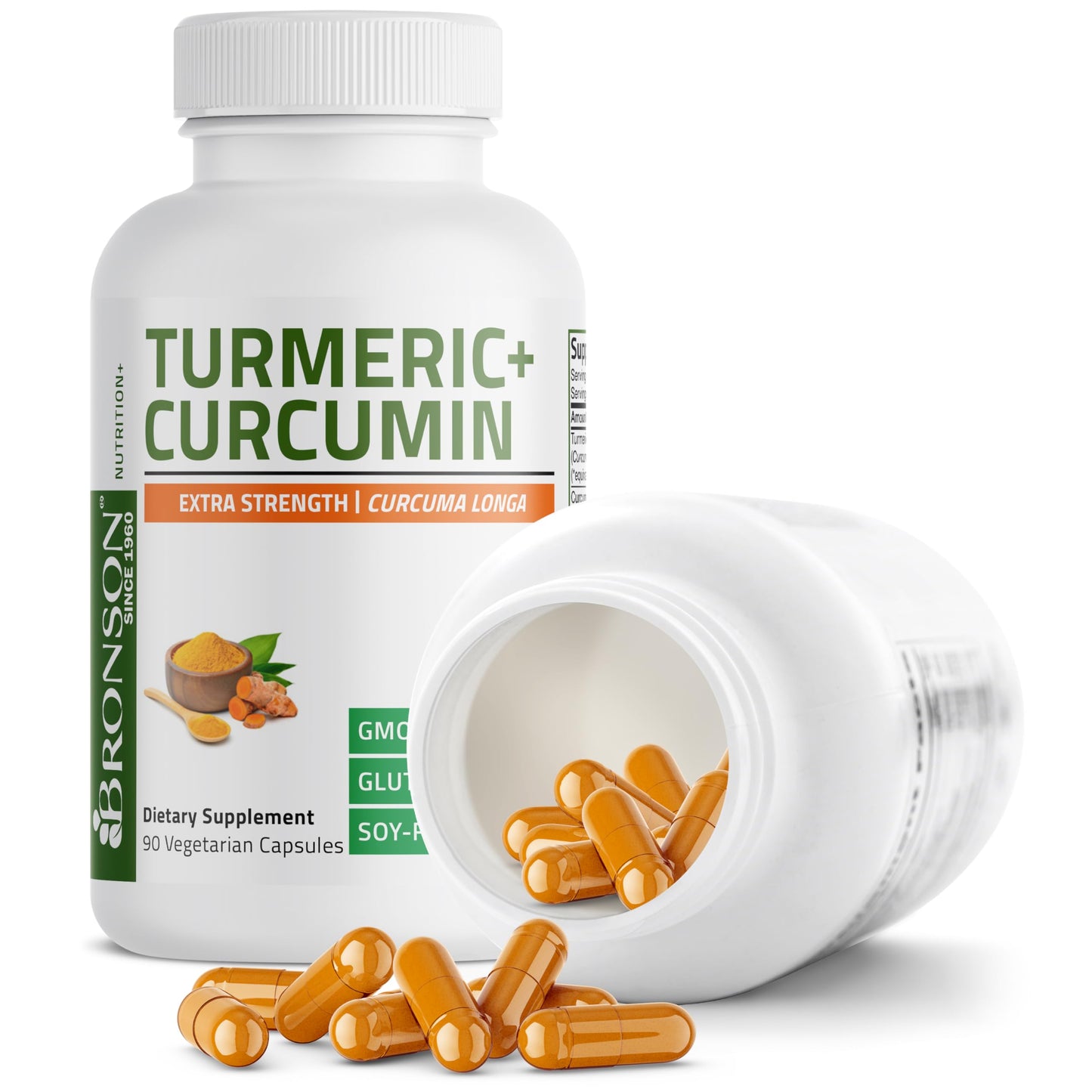 Bronson Turmeric Curcumin Extra Strength Vegetarian Capsules, 90 Count