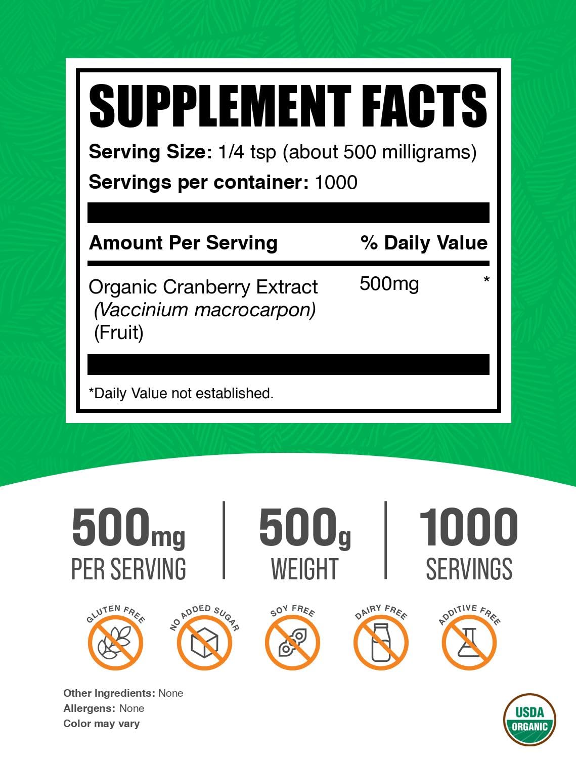 BulkSupplements Cranberry Extract Powder 17.6 oz