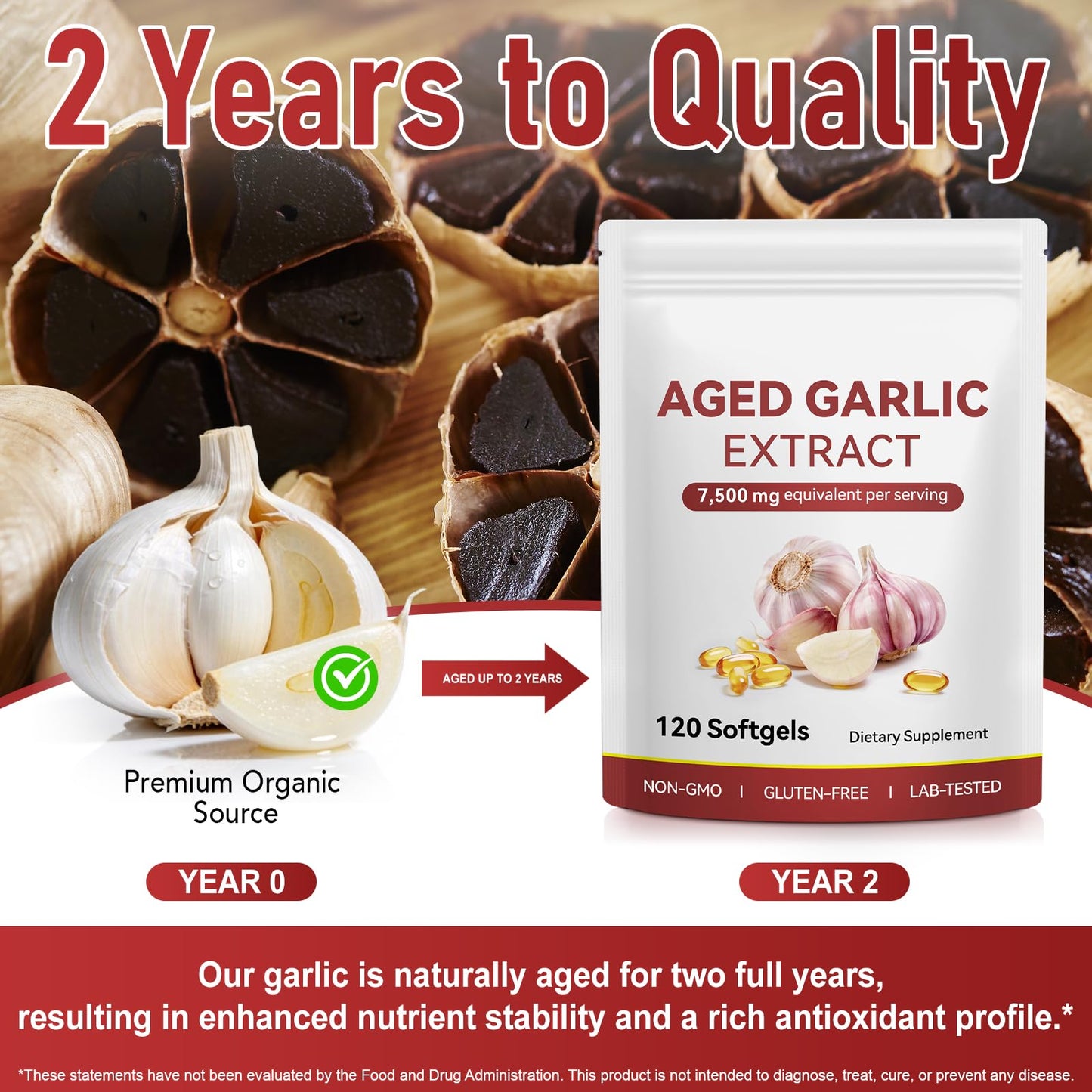 Daiasns Odorless Aged Garlic Extract Softgels 120 Softgels