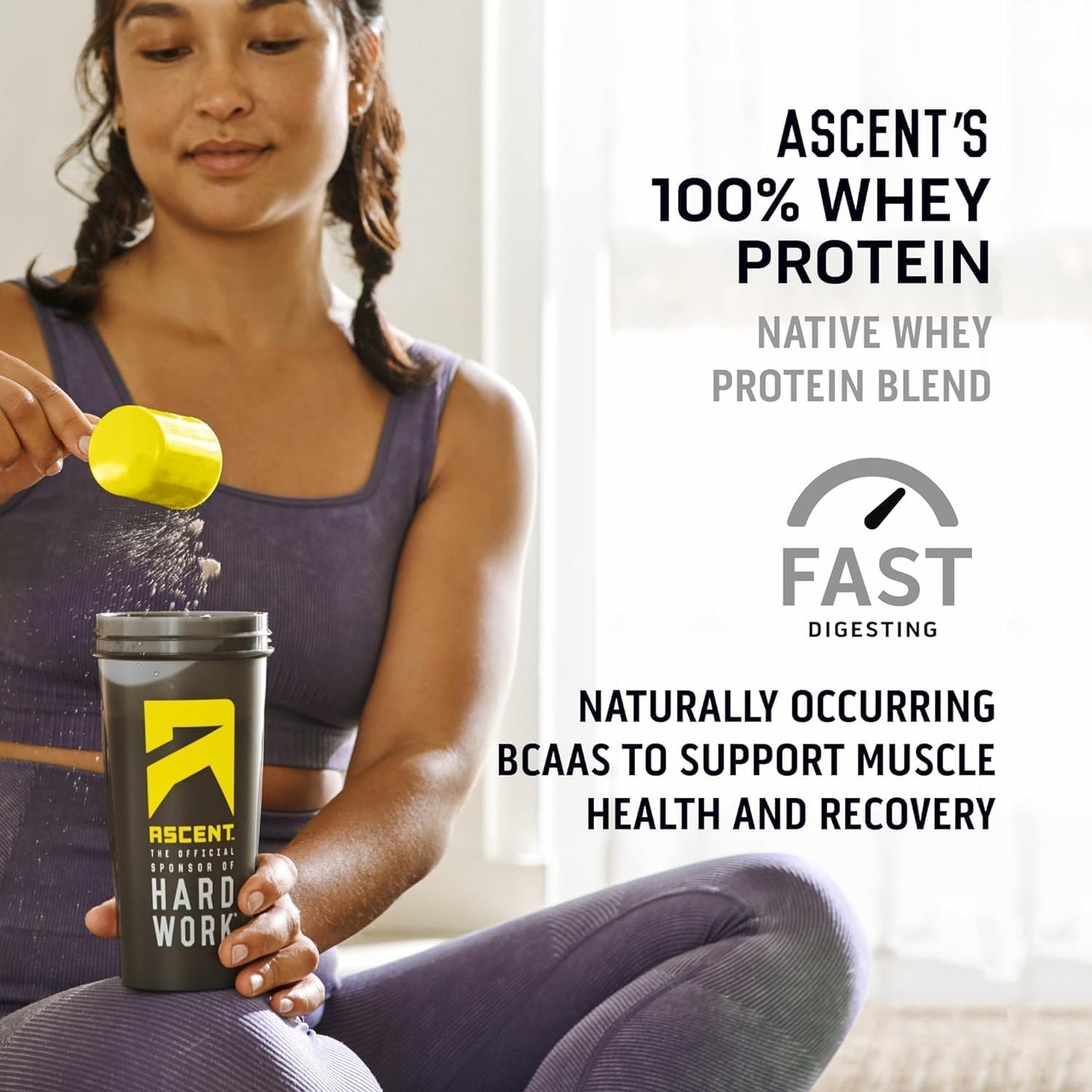 Ascent 100% Whey Protein Powder Mint Chocolate Chip, 1.71 lb, 27.3 Servings