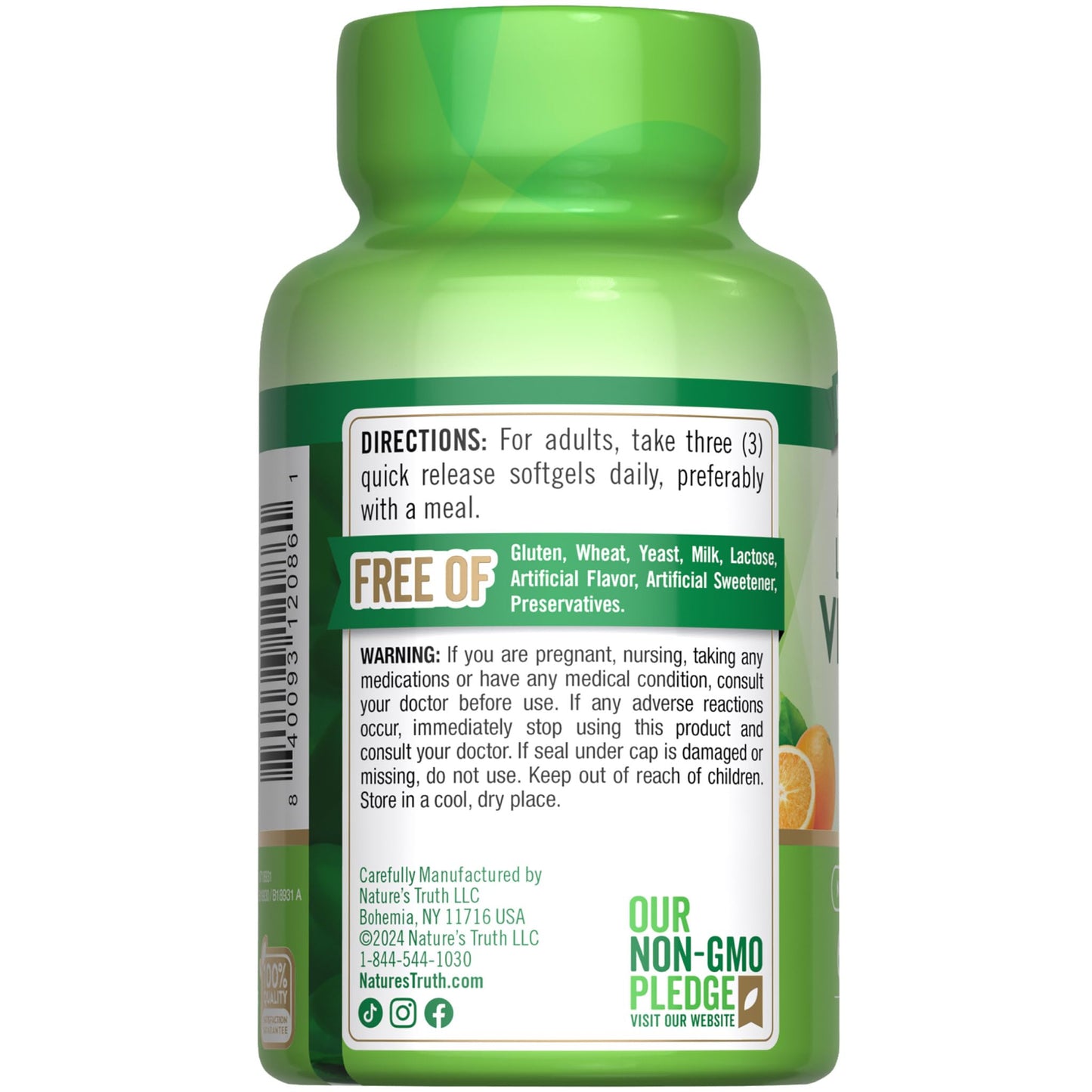 Nature's Truth Liposomal Vitamin C 1650mg Softgels 60 Count