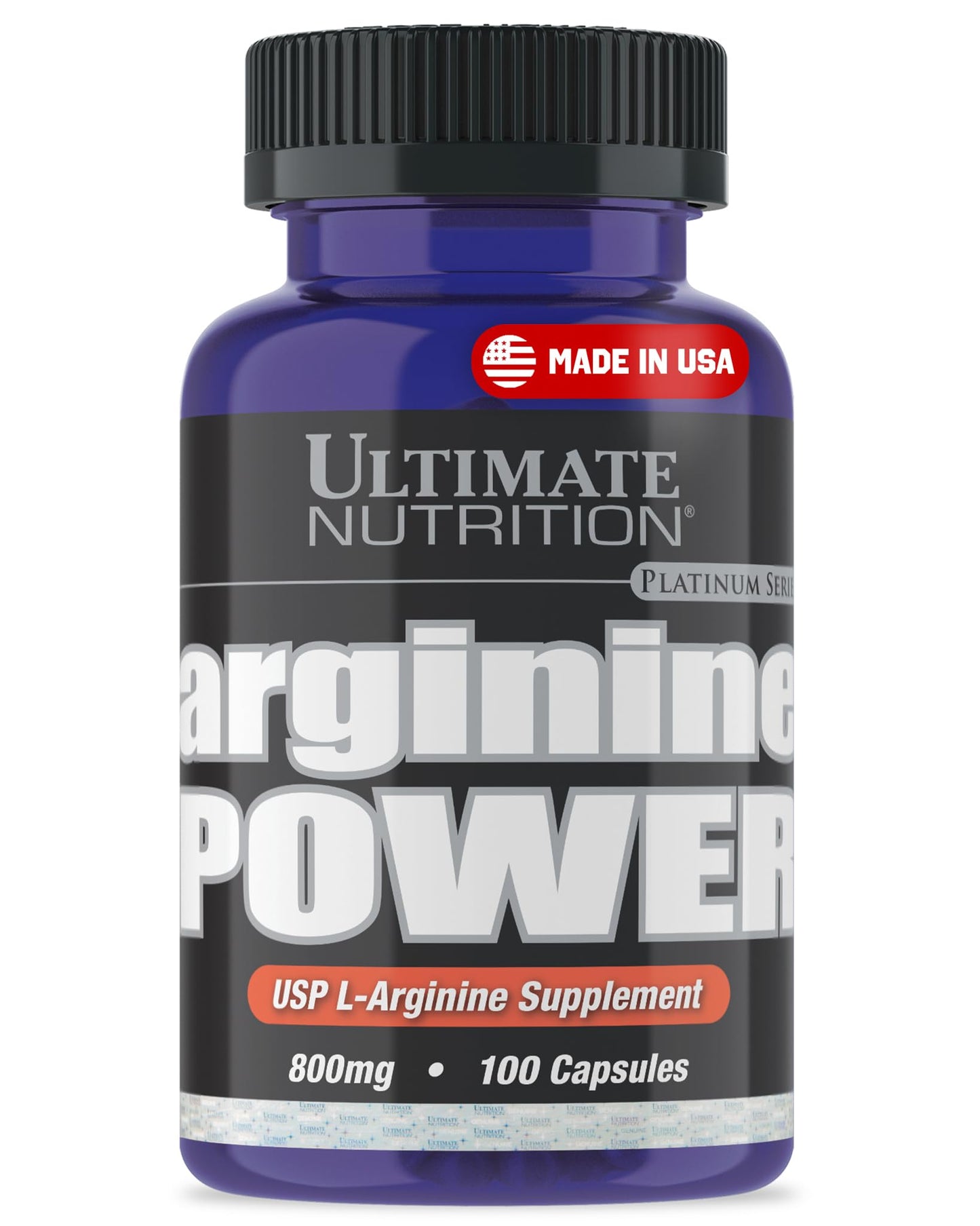 Ultimate Nutrition Arginine Power Supplement Capsules, 100 Capsules
