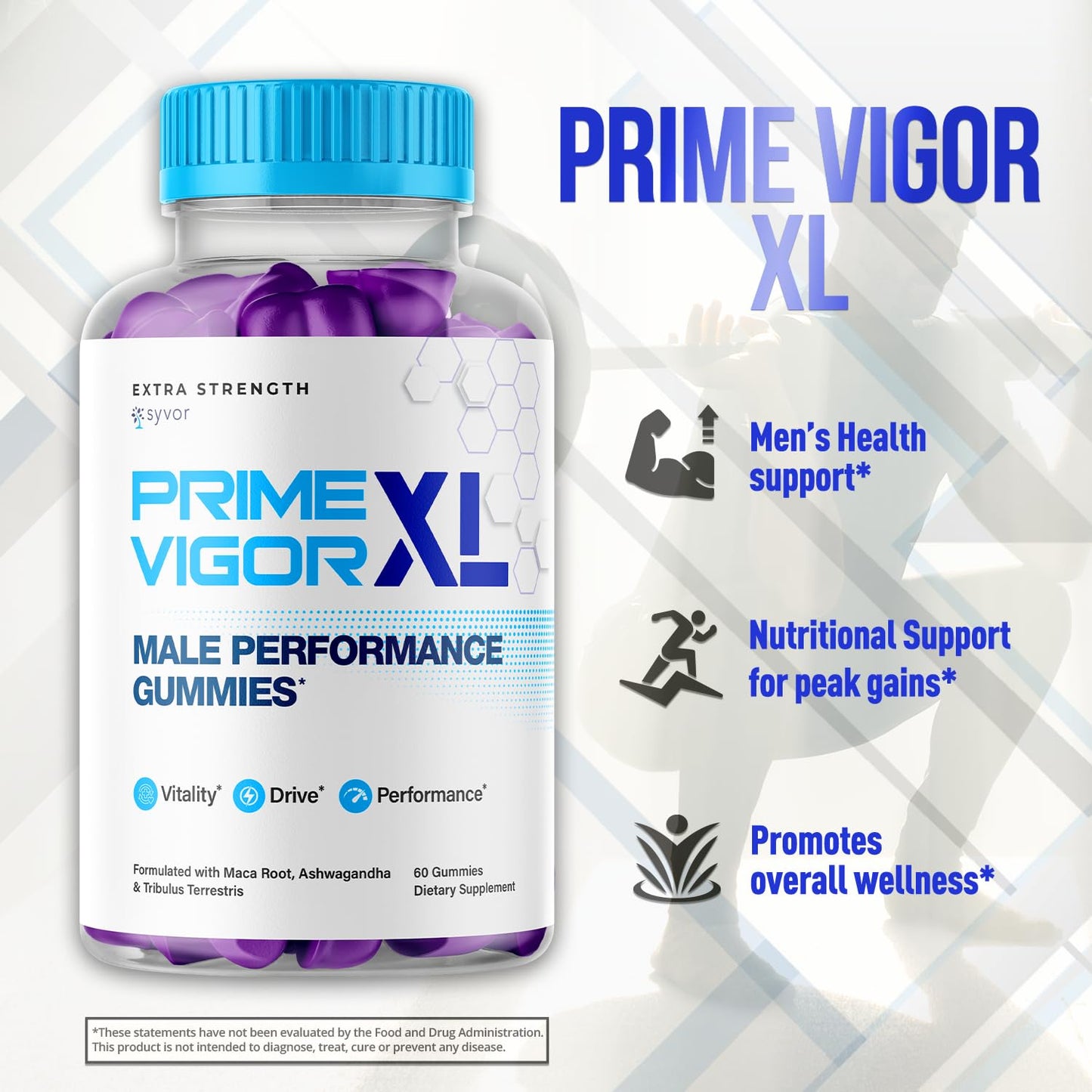 Syvor Prime Vigor XL Gummies Maximum Strength 1000 mg, 60 Gummies