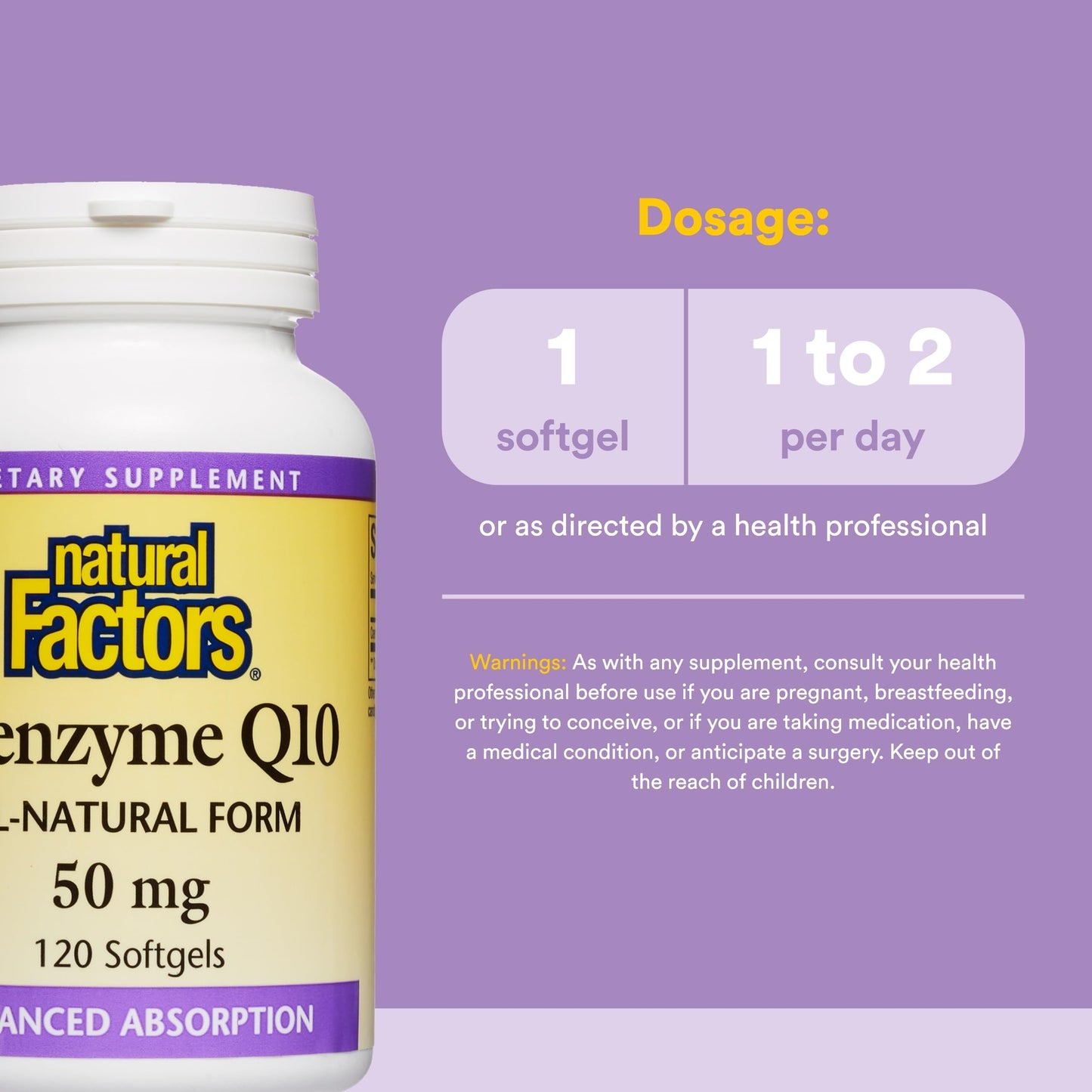 Natural Factors Coenzyme Q10 50mg Softgels 120
