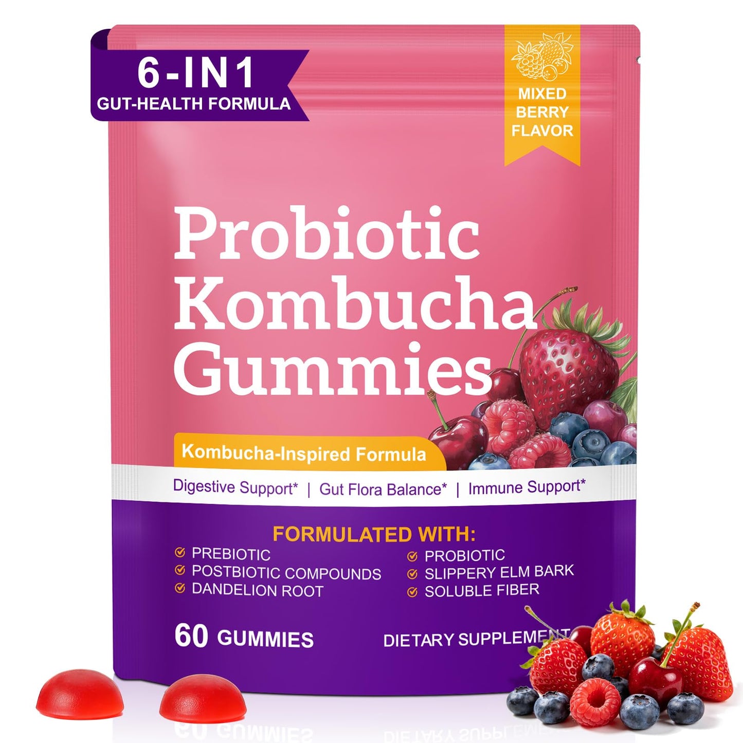 Onznoz Probiotic Kombucha Gummies Capsule, 60 Capsules