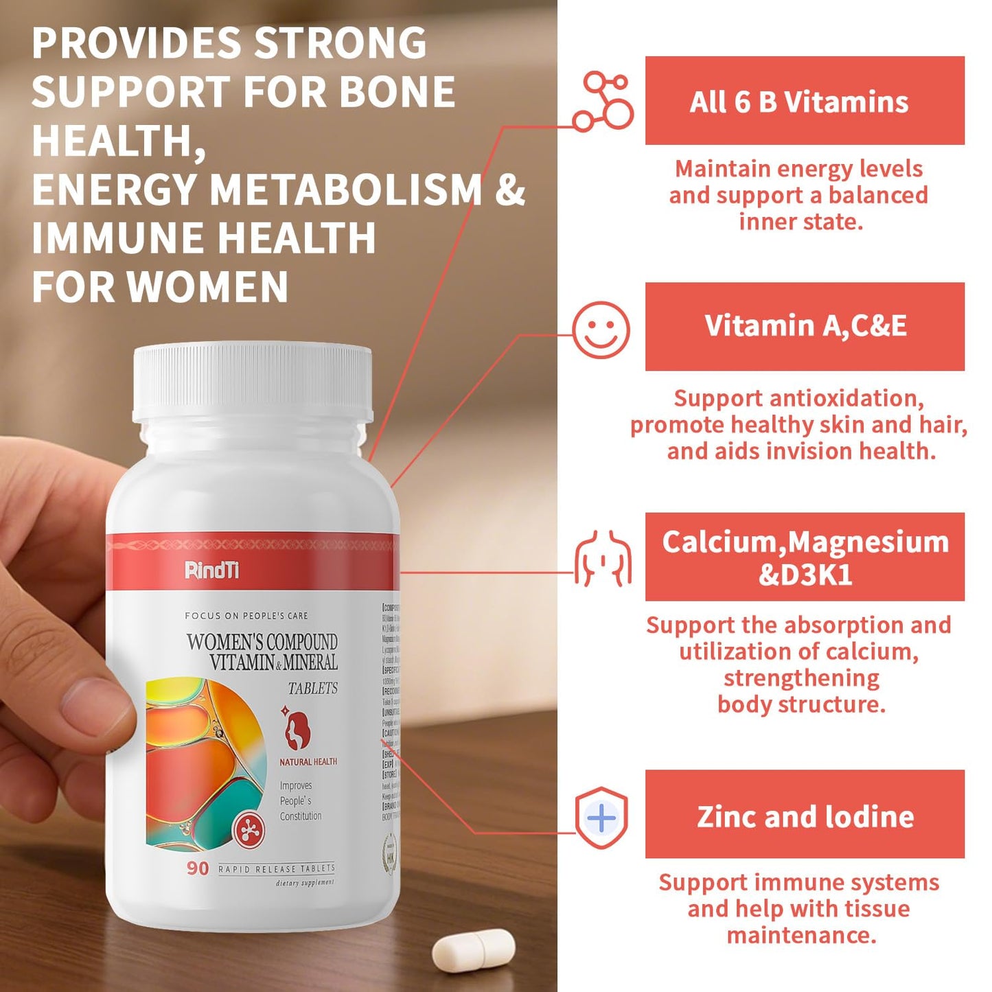 RindTi Multivitamin for Women 50+ Capsule, 90 Count