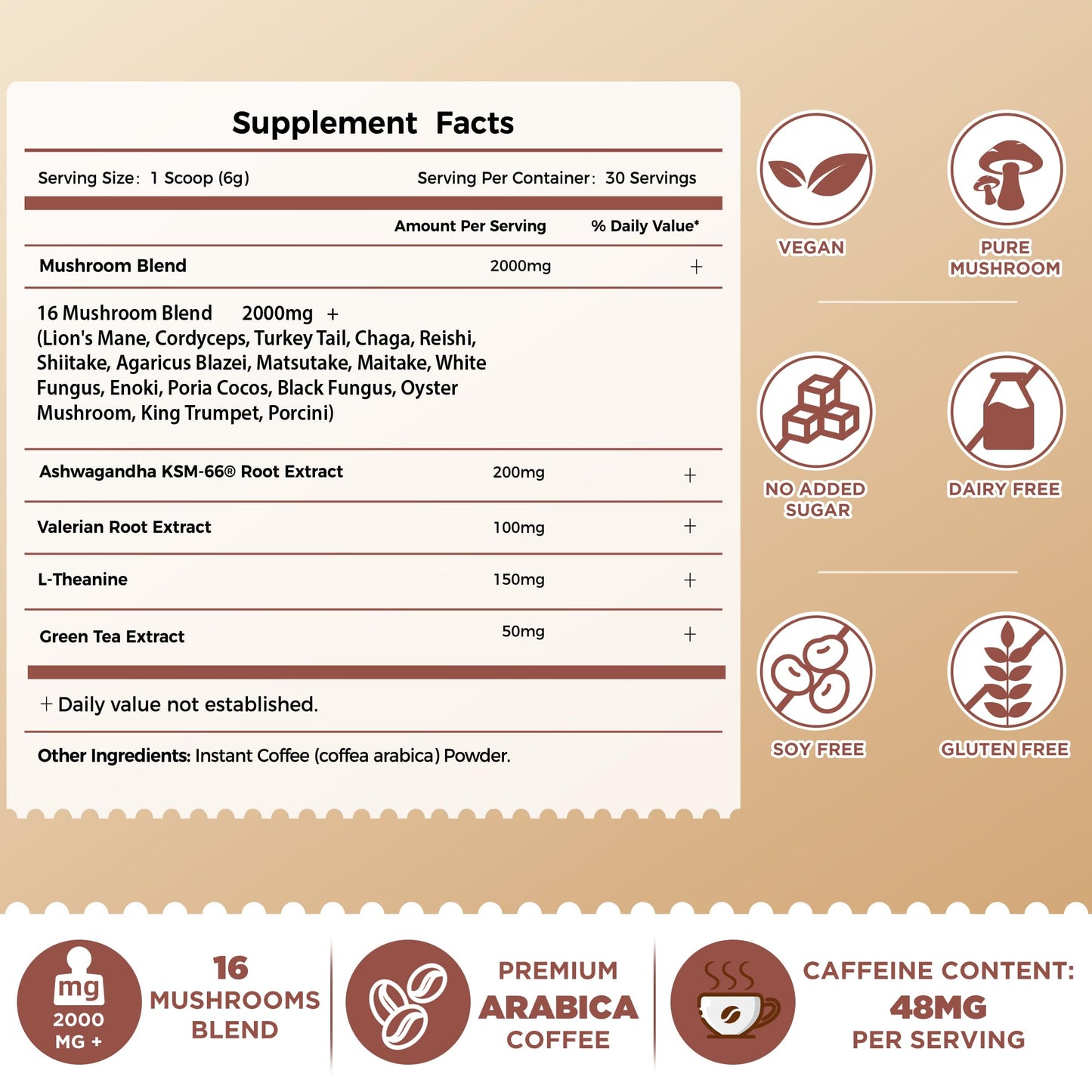 Velvetrust Mushroom Coffee Powder 6.35 Ounce
