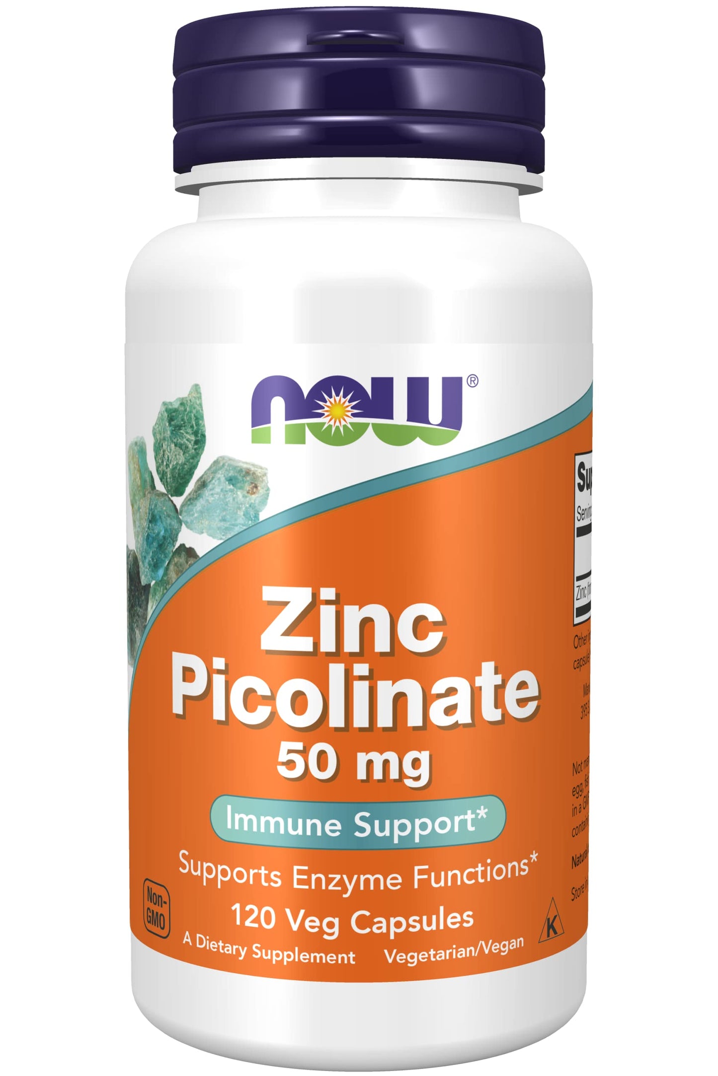 NOW Foods Zinc Picolinate 50 mg Capsules, 120 Capsules per Bottle, Pack of 2