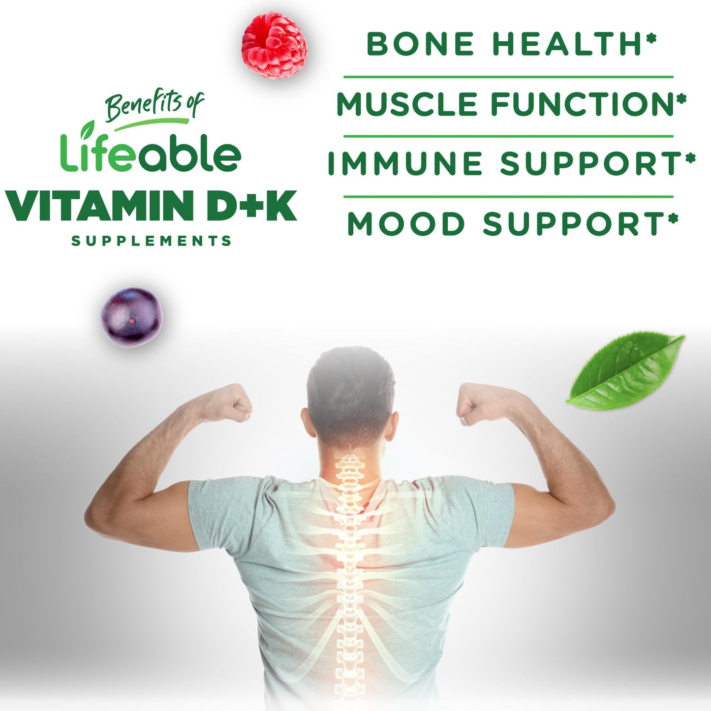 Lifeable Vitamin D3 K2 Gummies 60 Count