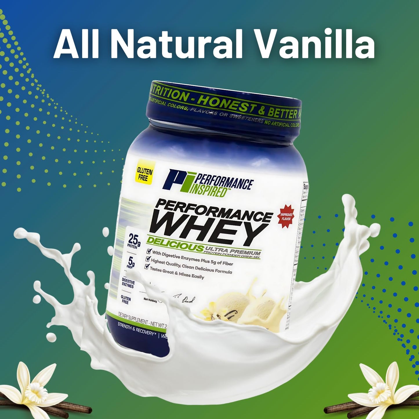 PERFORMANCE INSPIRED Whey Protein Vanilla Bean Powder, 32 Servings