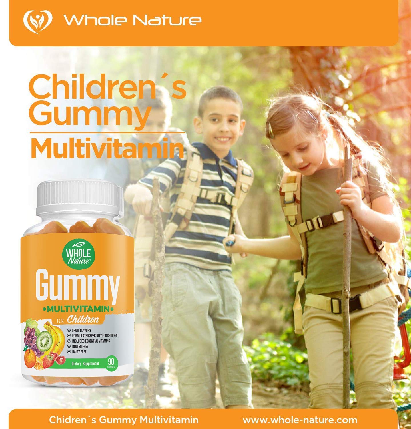 Whole Nature Kids Gummy Multivitamin Complete Daily Essentials 90 Gummies