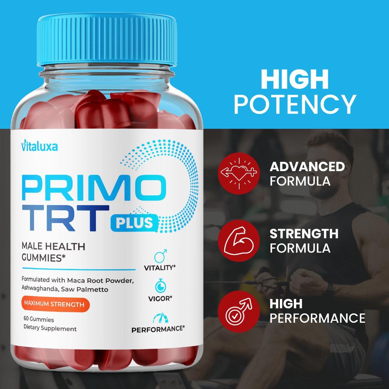 Vitaluxa Primo TRT Gummies 60 Gummies