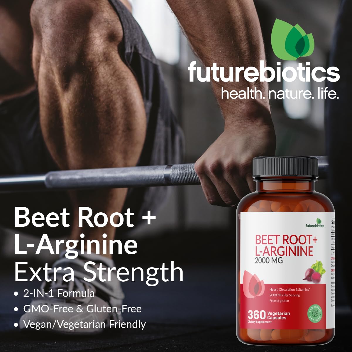 Futurebiotics Beet Root + L-Arginine Capsules, 120 Count