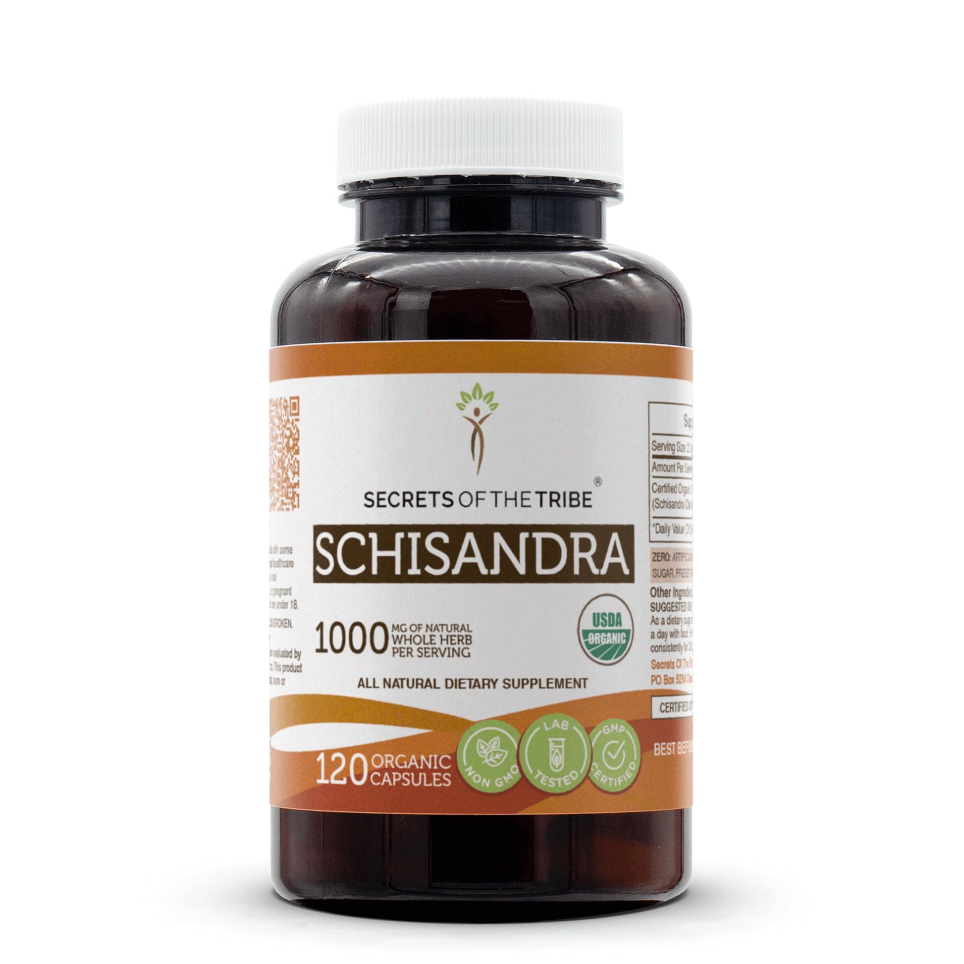 Secrets of the Tribe Schisandra 1000 mg Dried Berry Capsules, 120 Count